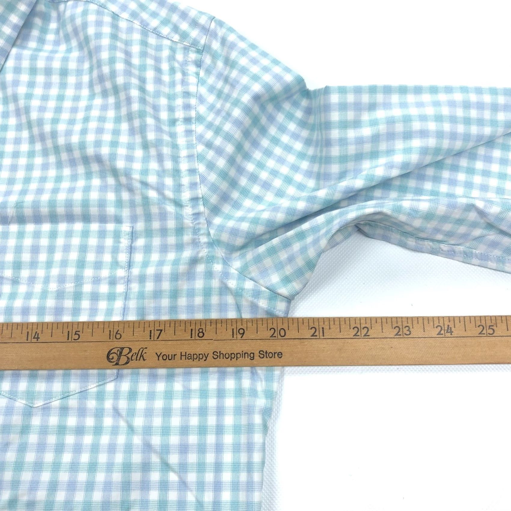 UNTUCKit UNTUCKit Montiglet Men's M Slim Fit Gingham Button-Down Shirt Aqua White Size US M / EU 48-50 / 2 - 4 Thumbnail