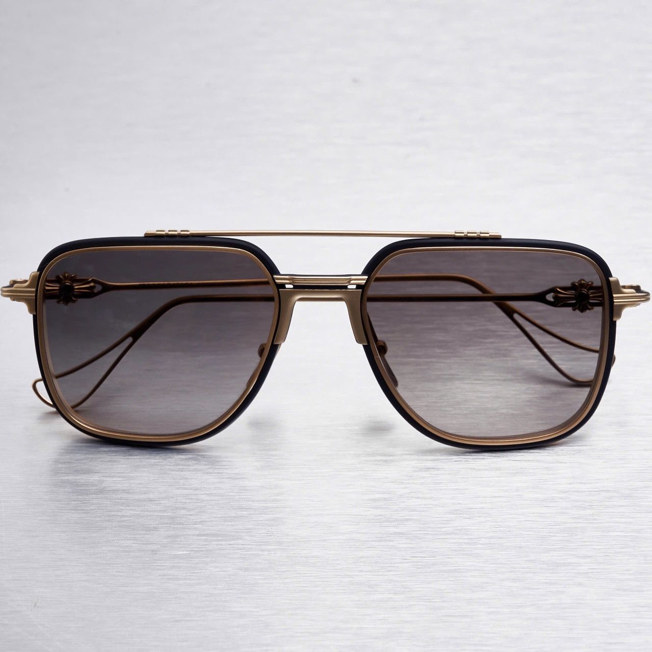 Chrome Hearts CHROME HEARTS HUMPSTER MATTE BLACK/ GOLD PLATED SUNGLASSES Size ONE SIZE - 6 Thumbnail