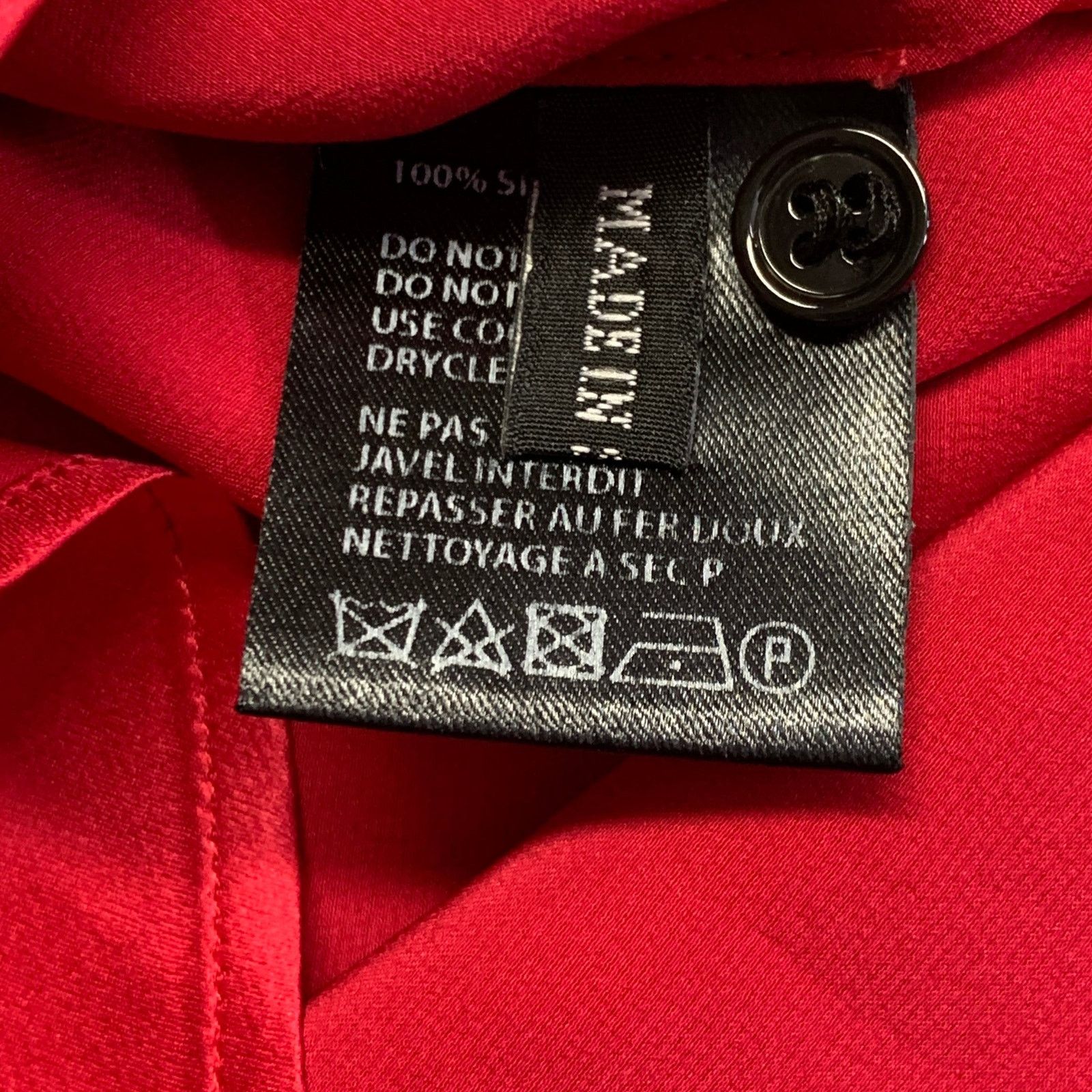 Haider Ackermann Size S Red Silk Satin Nehru Collar Hidden Buttons Shirt Size S / US 4 / IT 40 - 5 Thumbnail