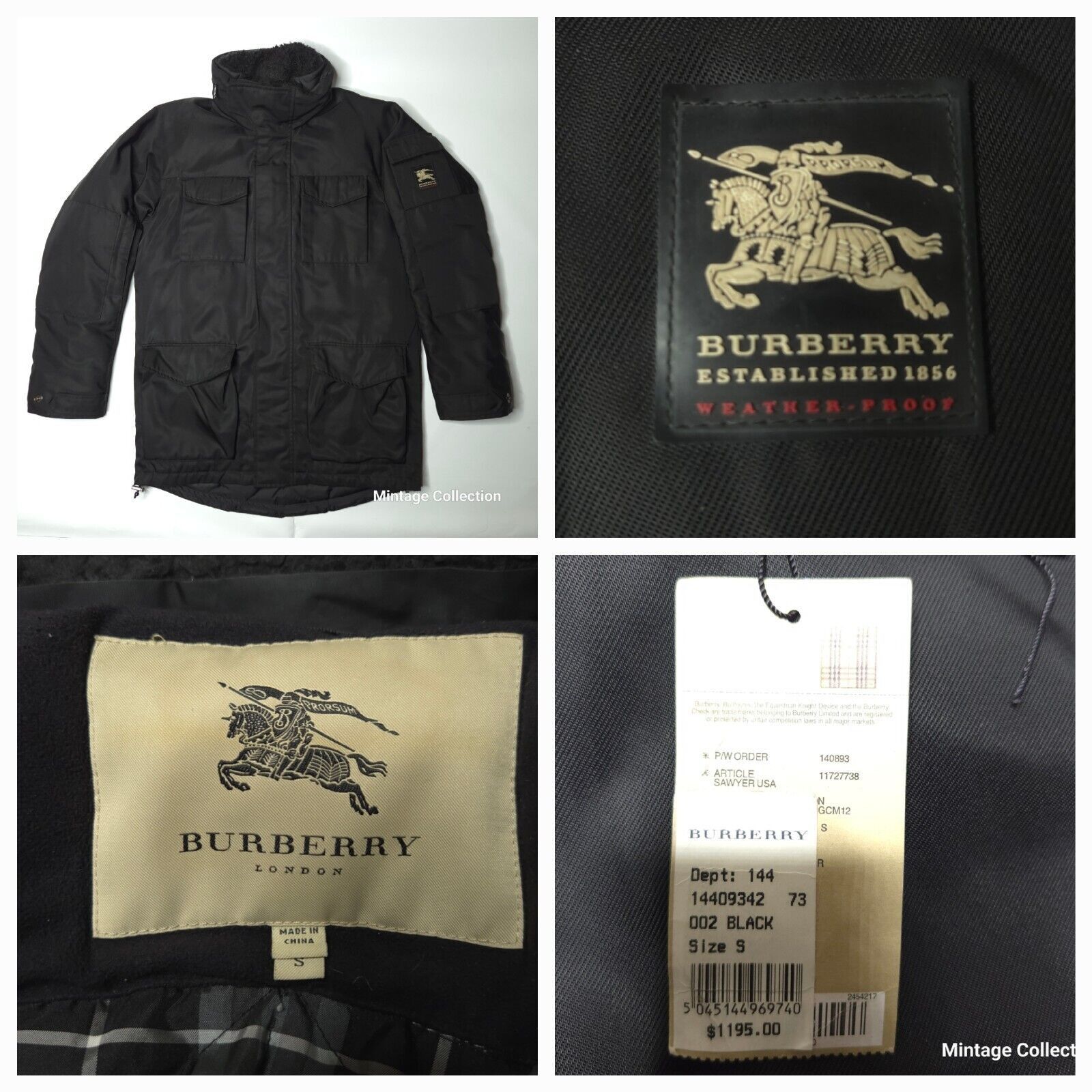 Burberry BURBERRY BLACK WEATHER-PROOF MILITARY PARKA DOWN JACKET S Size US S / EU 44-46 / 1 - 1 Thumbnail