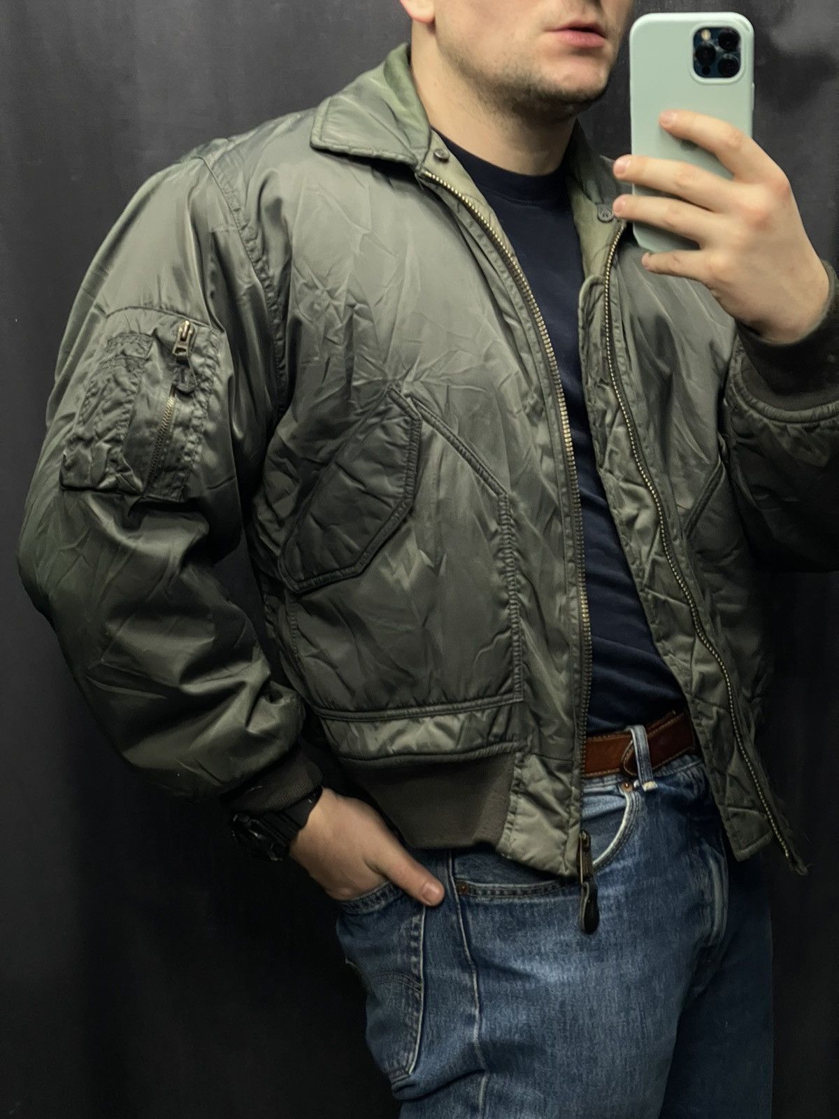 Other 90’s Cobra Vintage Military M2 khaki bomber Jacket aviator Size US M / EU 48-50 / 2 - 3 Thumbnail
