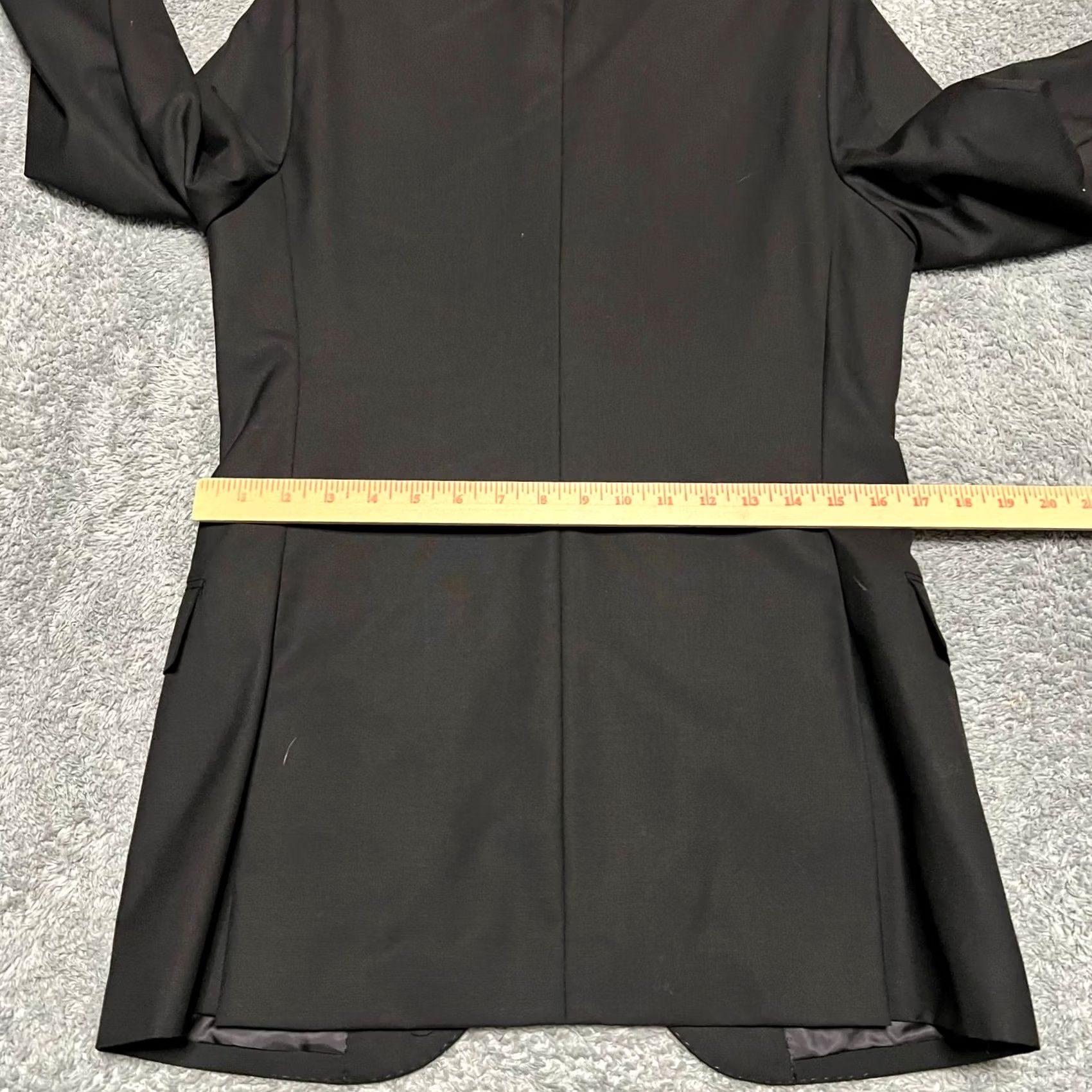 J.Crew J. Crew Blazer Mens 38R Black Wool Slim Coat Slim Suit Jacket Loro Piana altered 3 buttons on sleeves Size 38R - 5 Thumbnail