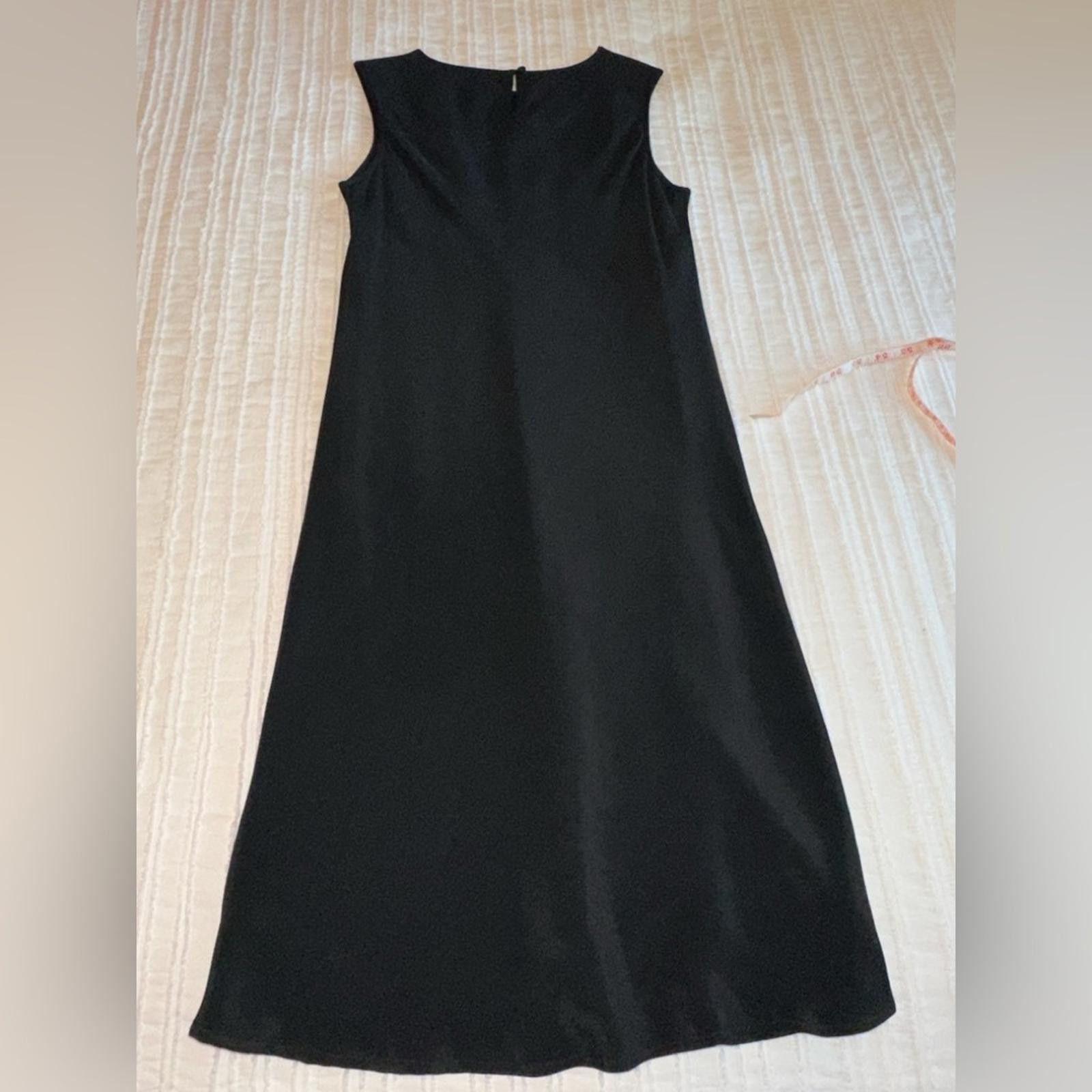 Other INC International Concepts 100% Silk Black Midi Dress luxury Size M / US 6-8 / IT 42-44 - 2 Thumbnail