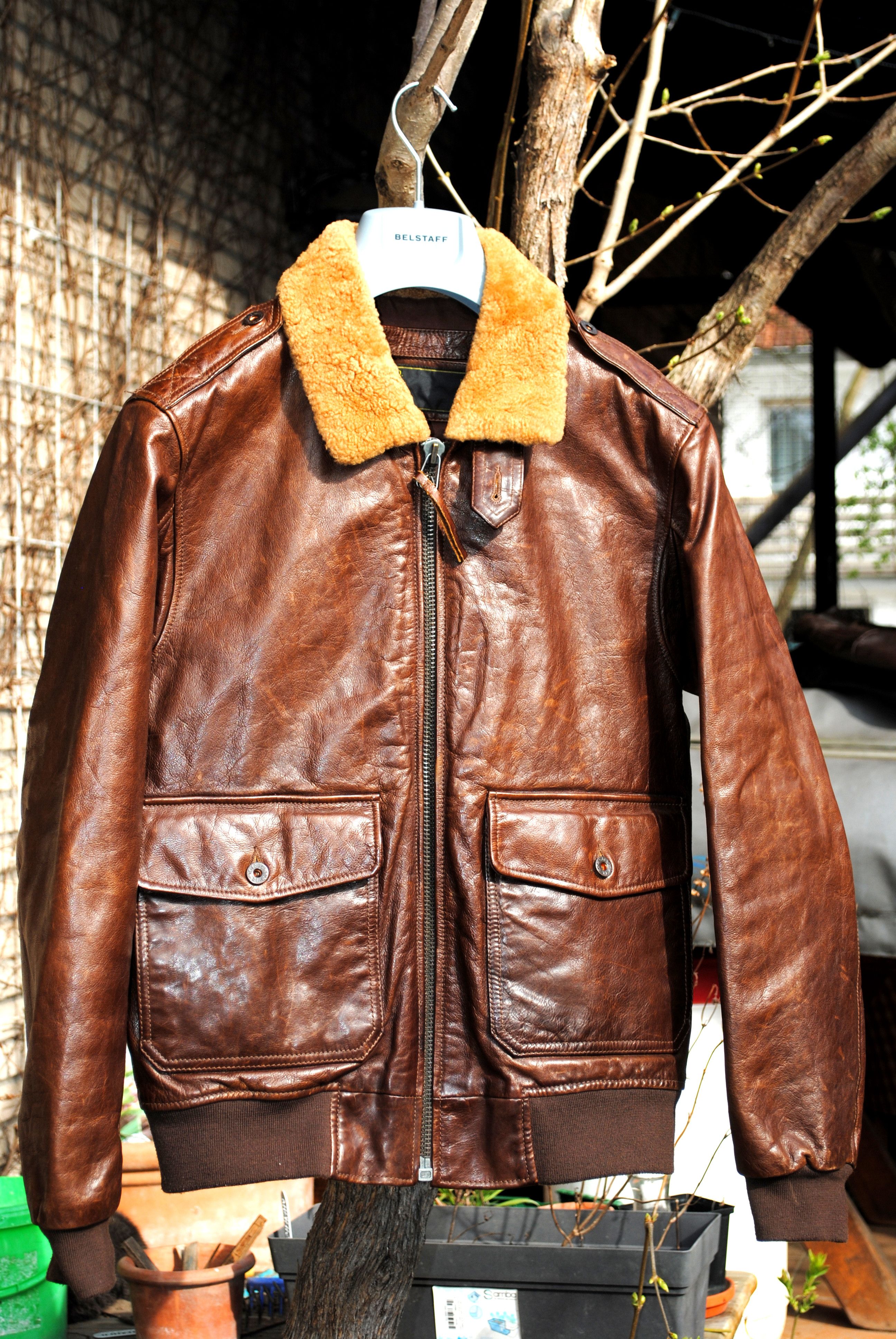 image of Ralph Lauren Aviator Flight Jacket With Shearling Collar in Brown, Men's (Size Large)