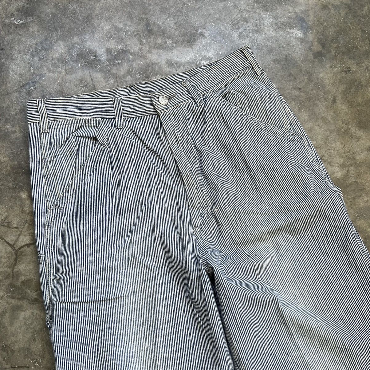 Japanese Brand Vintage Dog House Distressed Hickory Stripe Carpenter jeans Size US 32 / EU 48 - 3 Thumbnail