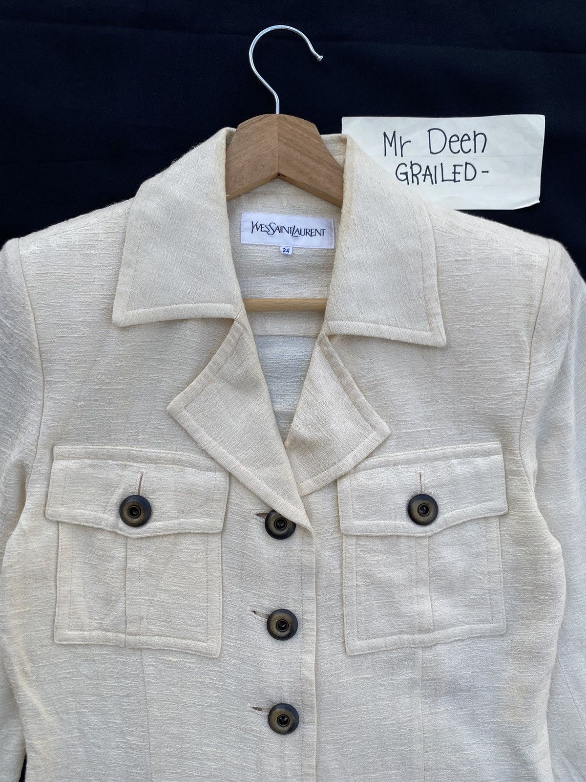 Yves Saint Laurent Rare Vintage YSL Yves Saint Laurent Buttoned Blazer/Jacket Size S / US 4 / IT 40 - 5 Thumbnail
