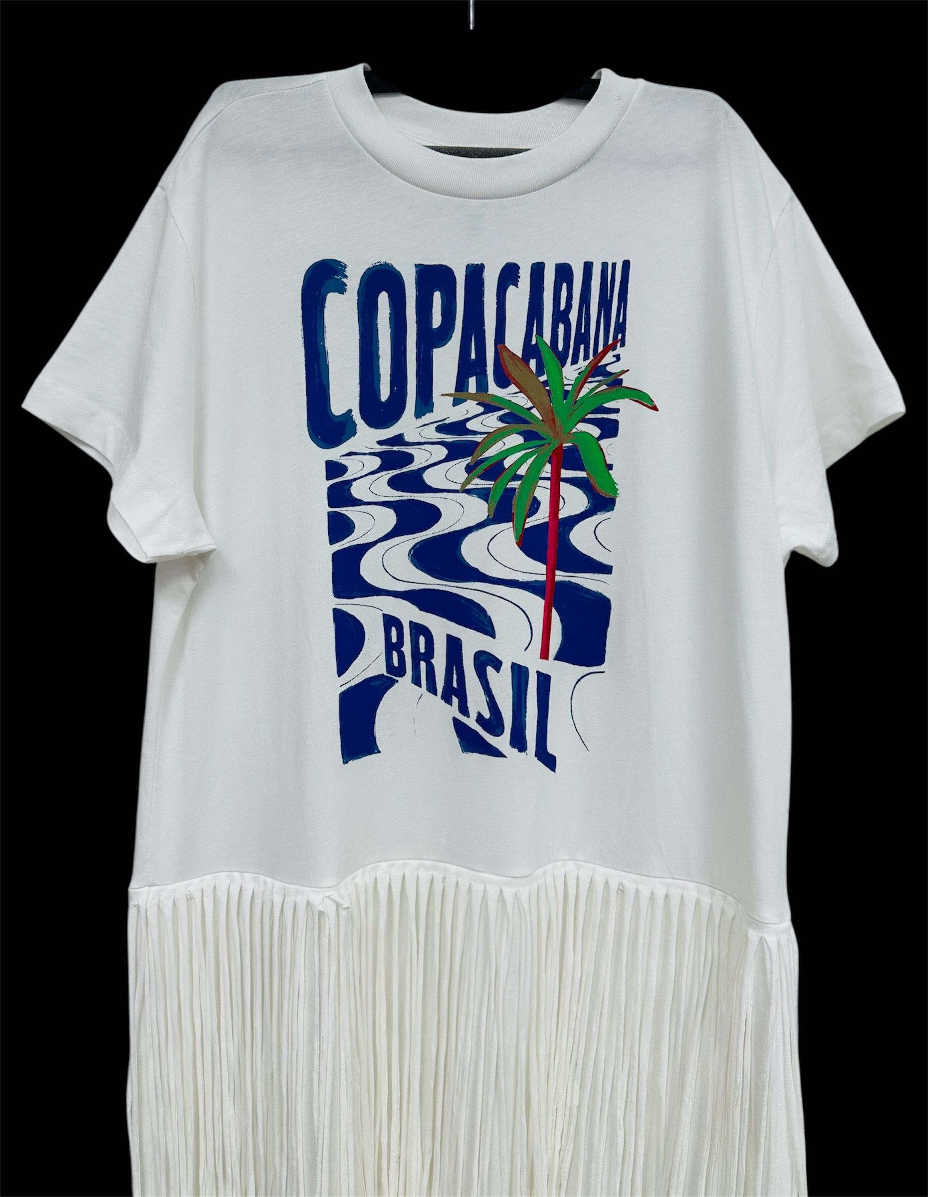Farm Rio Copacabana Fringes T-Shirt Dress Size L / US 10 / IT 46 - 4 Thumbnail