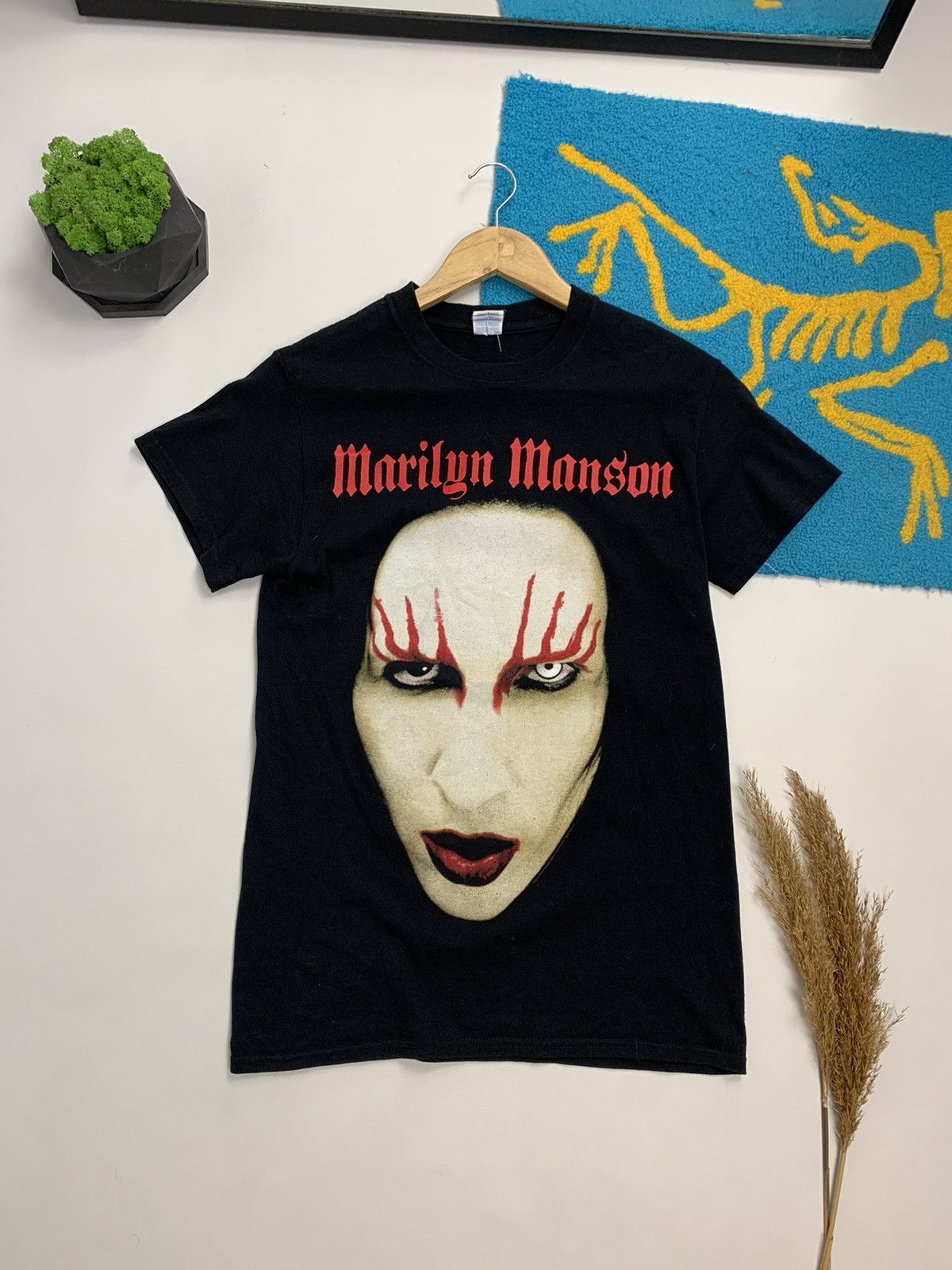 Band Tees × Marilyn Manson × Vintage Vintage Marilyn Manson Big Face Print T-Shirt Size S / US 4 / IT 40 - 1 Thumbnail