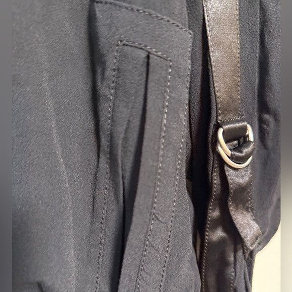 Vince Vince Black Button-Front Jacket w Satin Trim & D-Ring Sz S Size S / US 4 / IT 40 - 11 Thumbnail