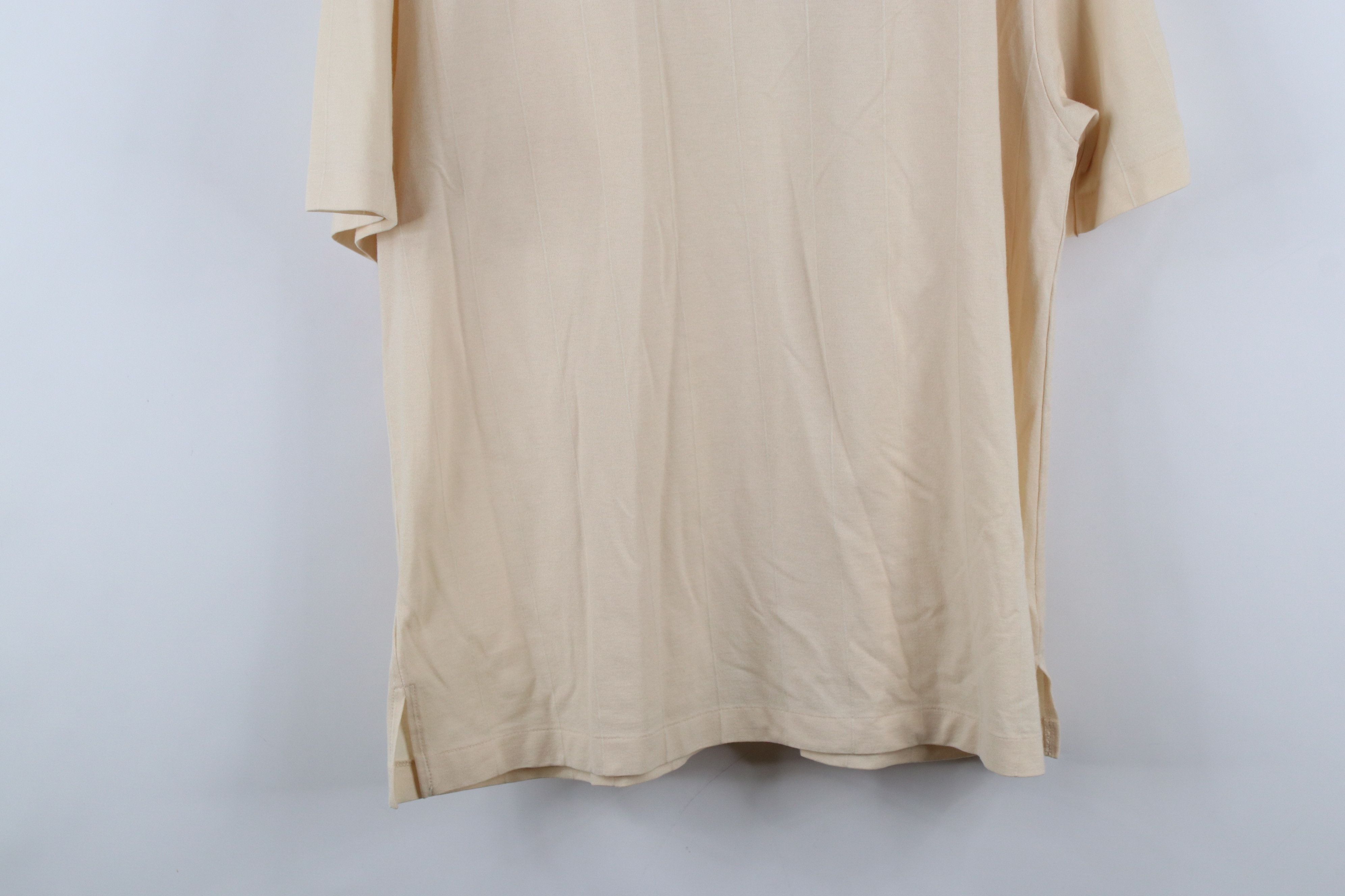 Vintage Vintage 80s 90s Streetwear Sheer Knit Polo Shirt Beige Size US L / EU 52-54 / 3 - 11 Thumbnail