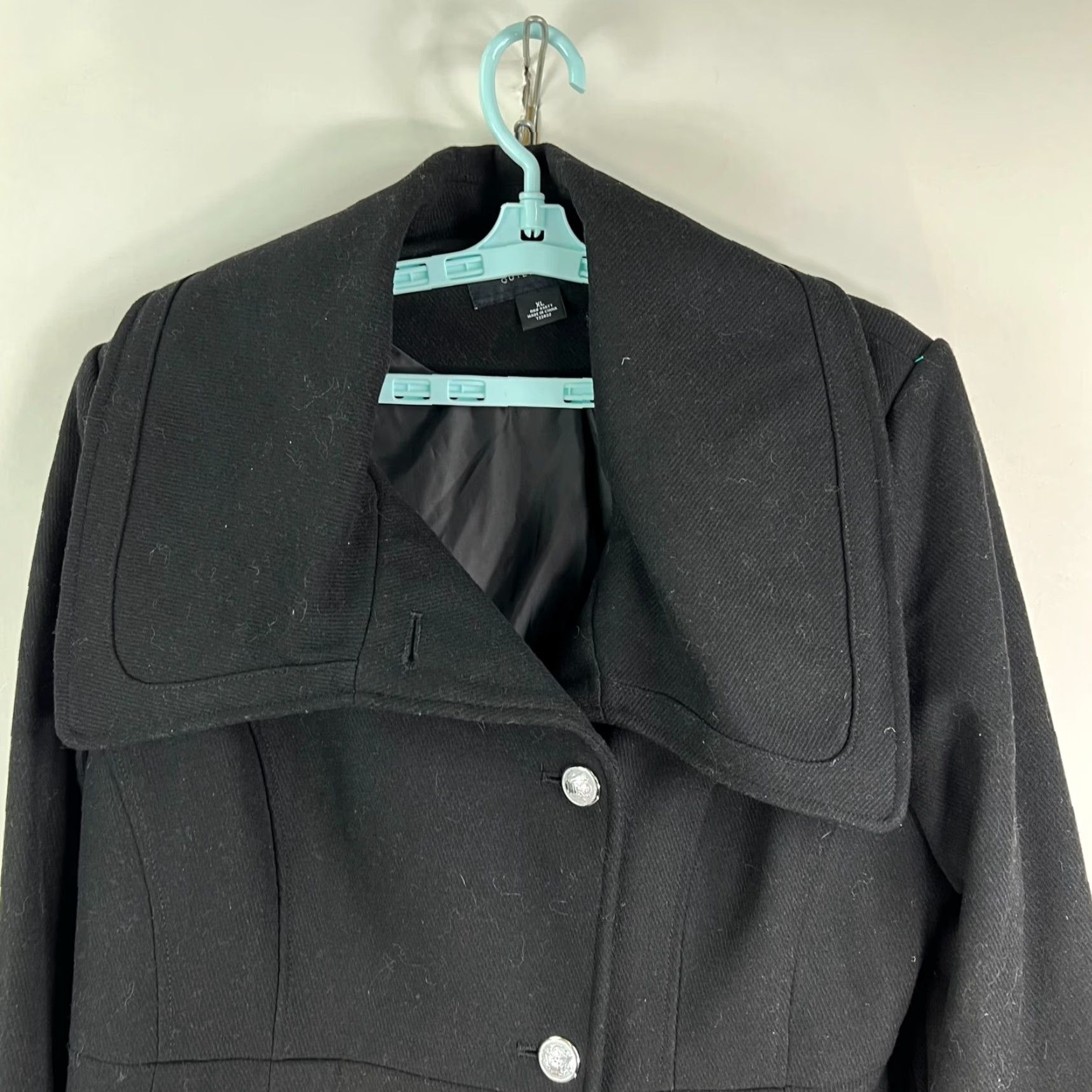 Liz Claiborne VINTAGE Liz Claiborne Coats, Jackets & Vests Wool Blend Peacoat Black XL Woman LIZ CLAIBORNE Wool Blend Peacoat Black XL Women Size XL / US 12-14 / IT 48-50 - 2 Thumbnail
