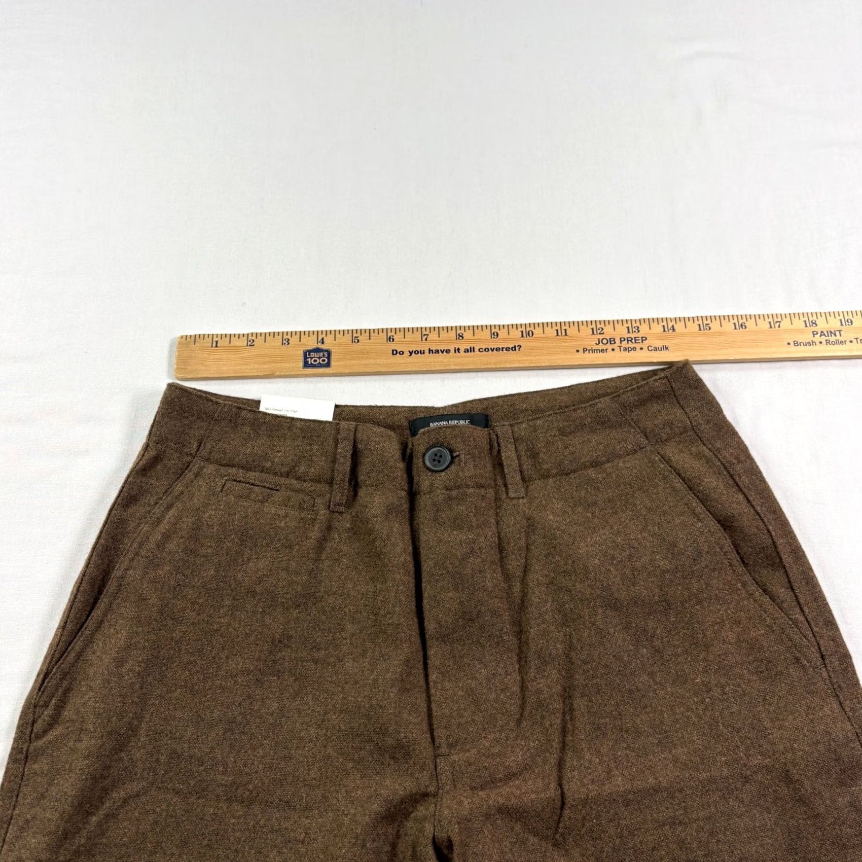 Banana Republic Banana Republic Pants Mens 29x30 Brown Slim Chino Wool Blend Flat Front Casual Regular Mens Size US 29 - 5 Thumbnail