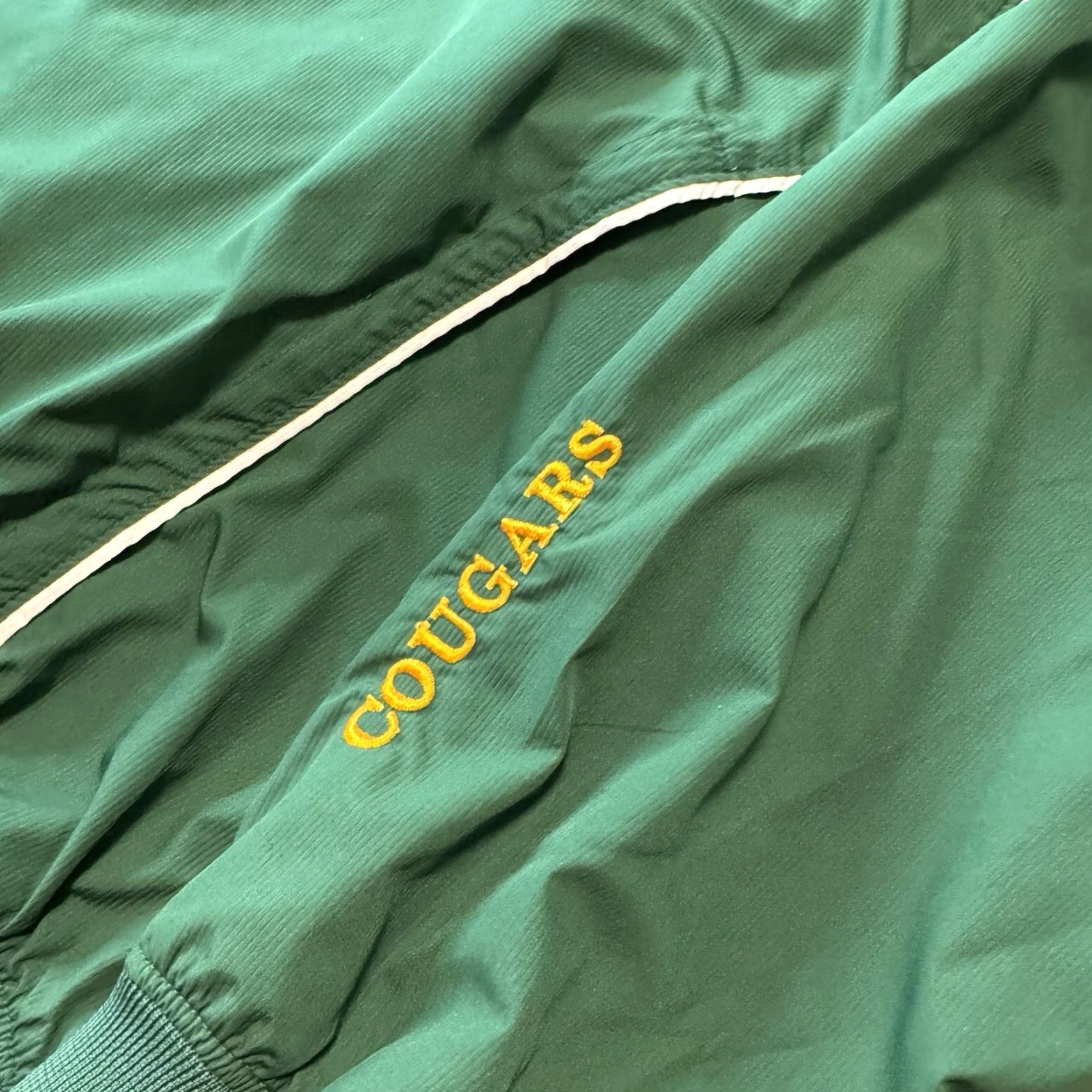 Nike VINTAGE Nike Team Blackhawk Cougars Track Suit Green Football Baggy Ankle Zip 90’s XL Mens Size 36R - 3 Thumbnail
