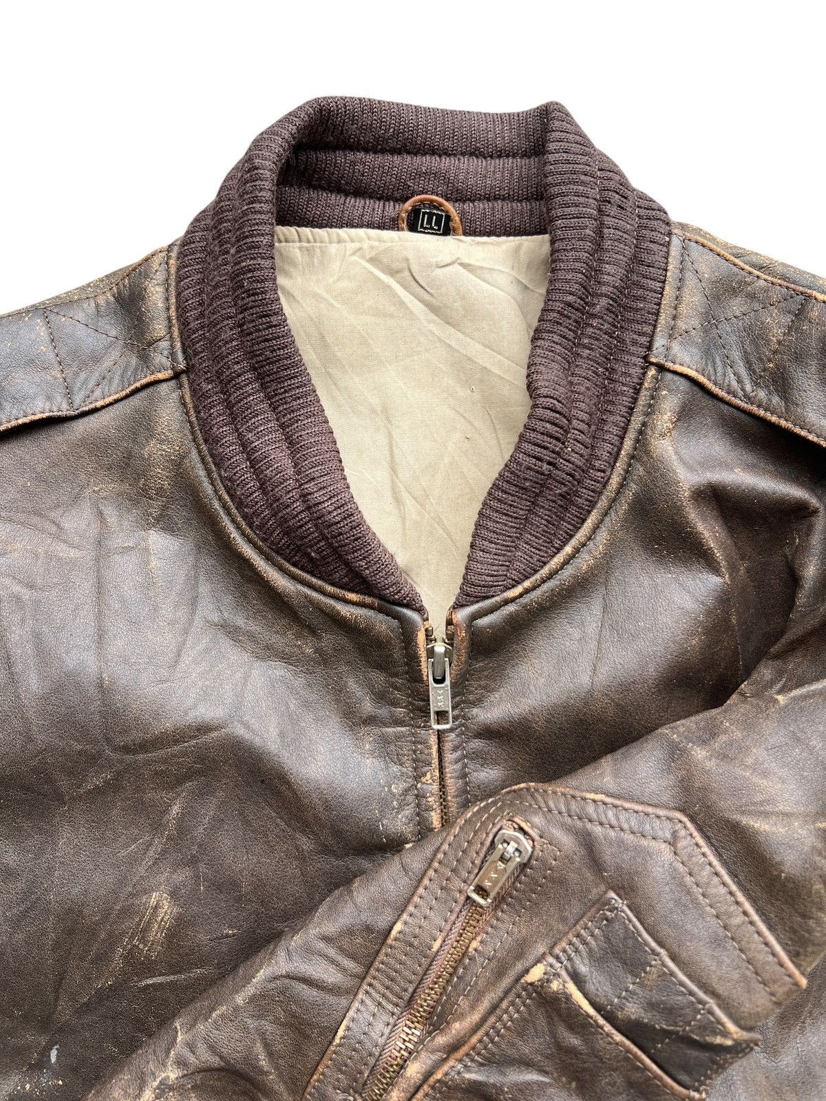 Vintage Vintage 80s Japanese Distressed Sunfaded Leather Jacket Size US M / EU 48-50 / 2 - 9 Thumbnail