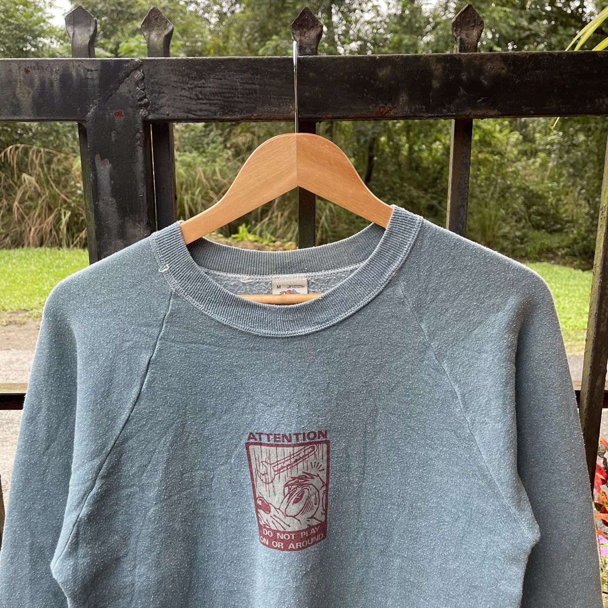 Fruit Of The Loom × Vintage 🔥Vintage 90s ATTENTION Do Not Play Around Sweatshirts Size US XS / EU 42 / 0 - 4 Thumbnail