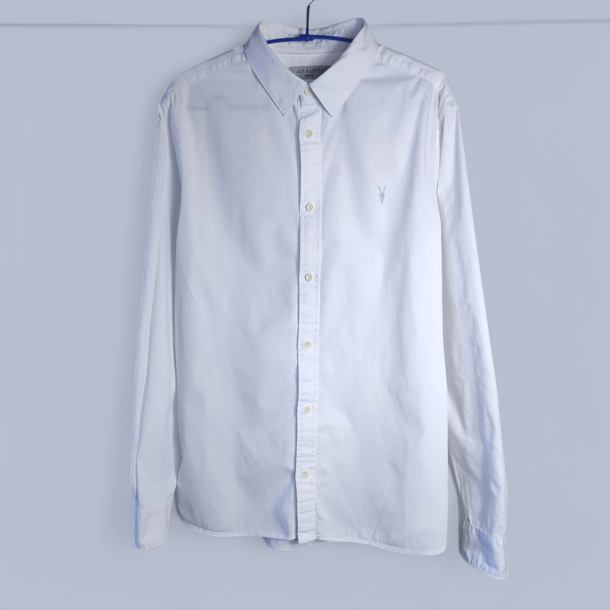 Allsaints AllSaints Redondo Oxford White Button Up Shirt M Size US M / EU 48-50 / 2 - 2 Thumbnail