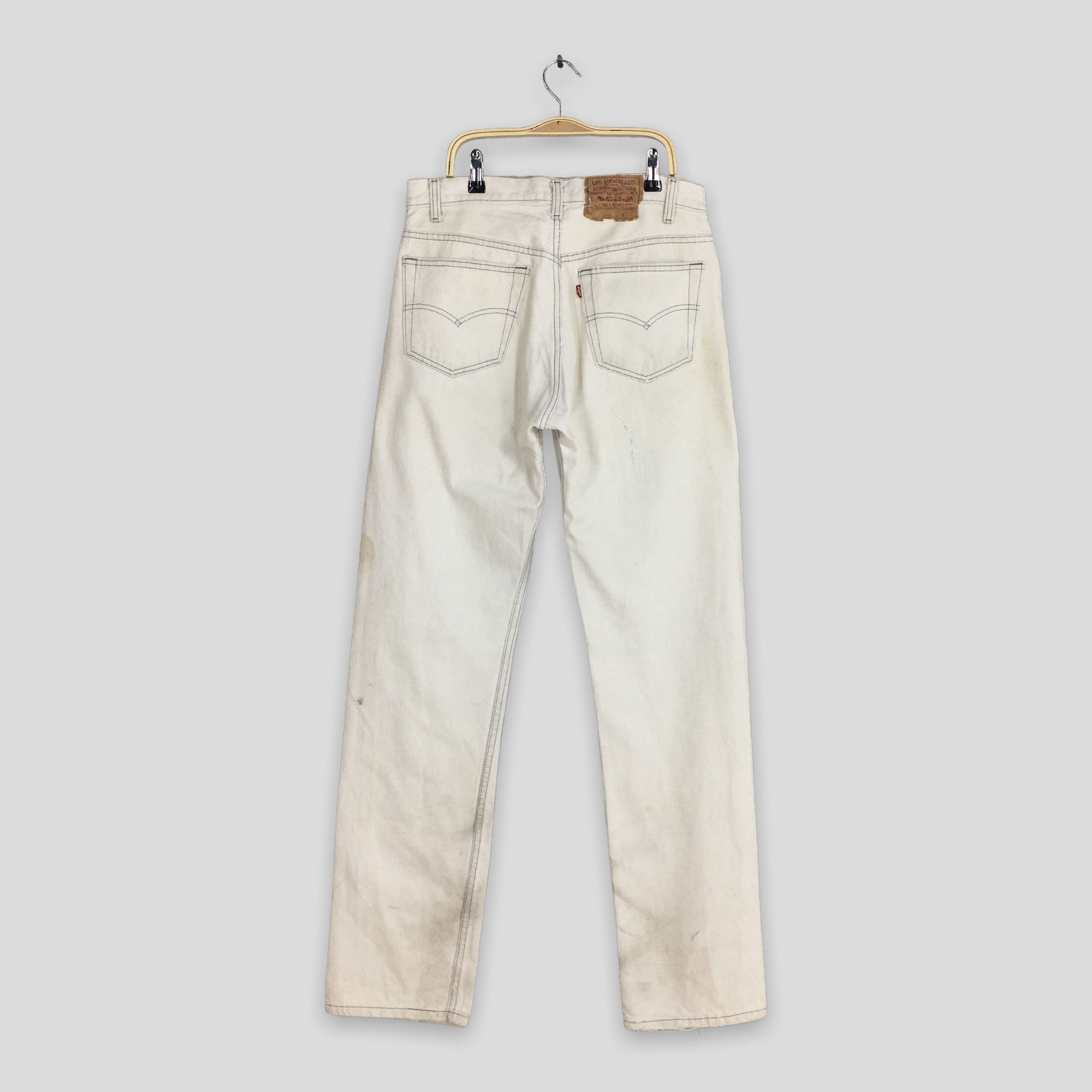 Levi's Size 30x33 Vintage 90s Levi's 501 Dirty Denim White Jeans Size US 30 / EU 46 - 9 Thumbnail