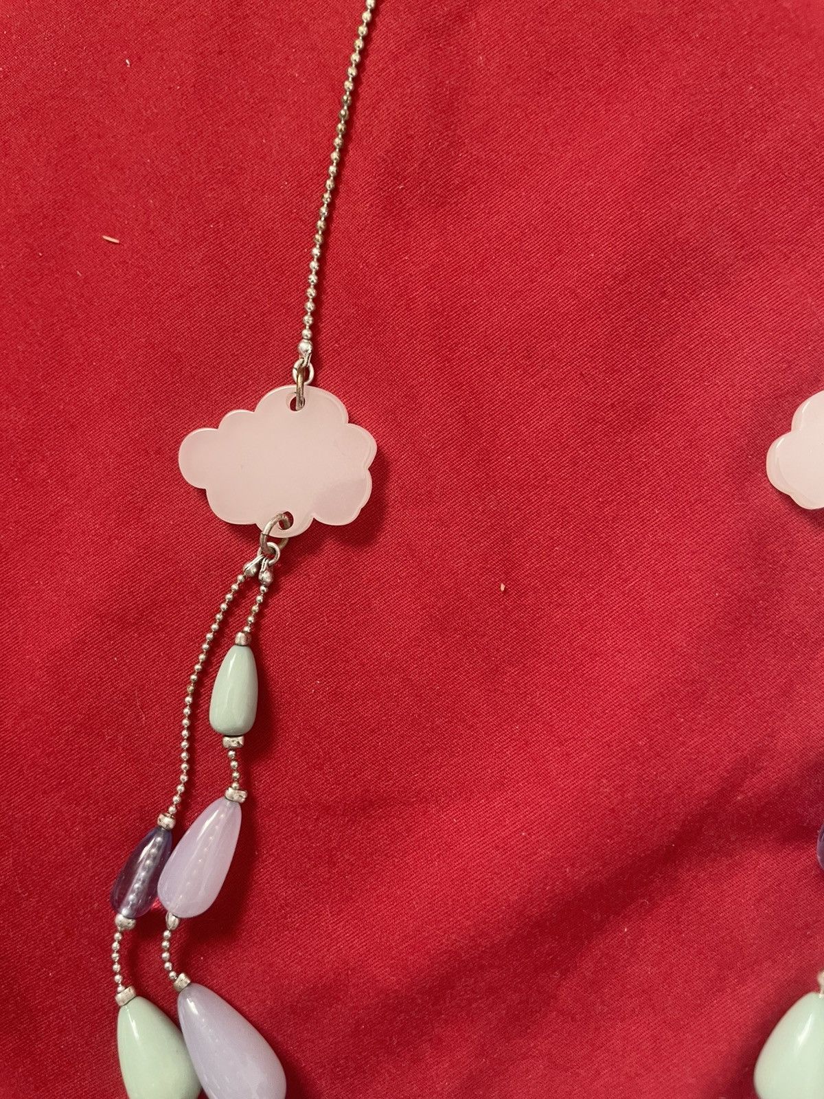 Ne-Net Ne-Net Ceramic & Acrylic Cloud Raindrop Necklace Size ONE SIZE - 5 Thumbnail