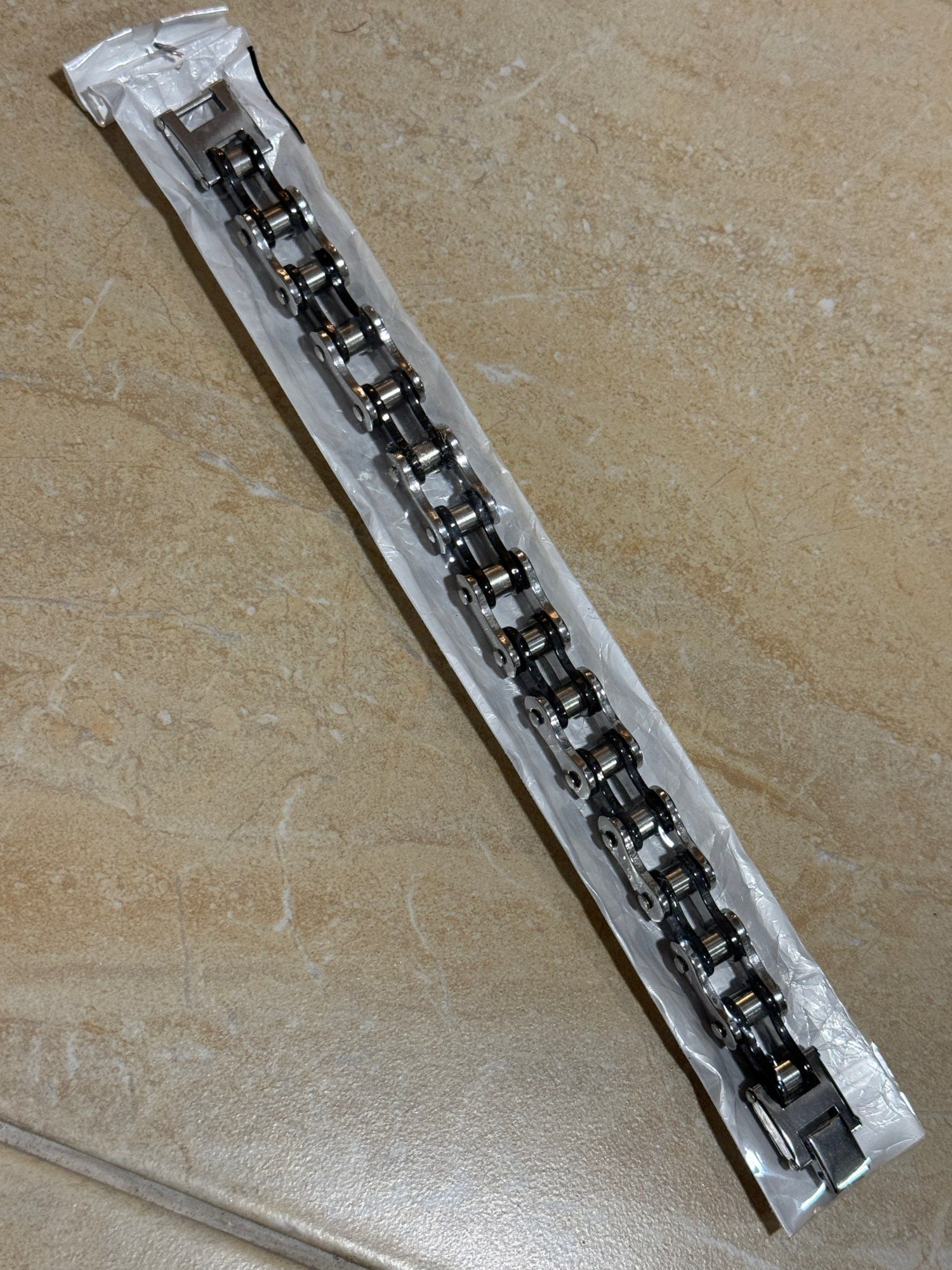 Vintage Steel Biker Chain Bracelet Size ONE SIZE - 5 Thumbnail