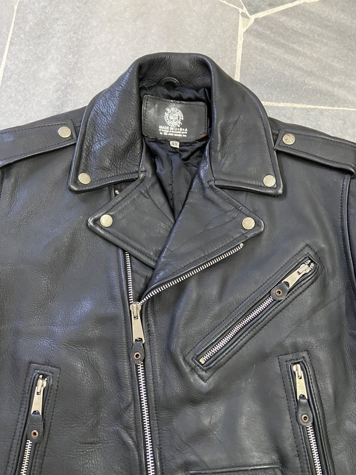 Genuine Leather Vintage Just Brass By Cowhide Leather Bird Motorcycle Jacket Size US M / EU 48-50 / 2 - 6 Thumbnail
