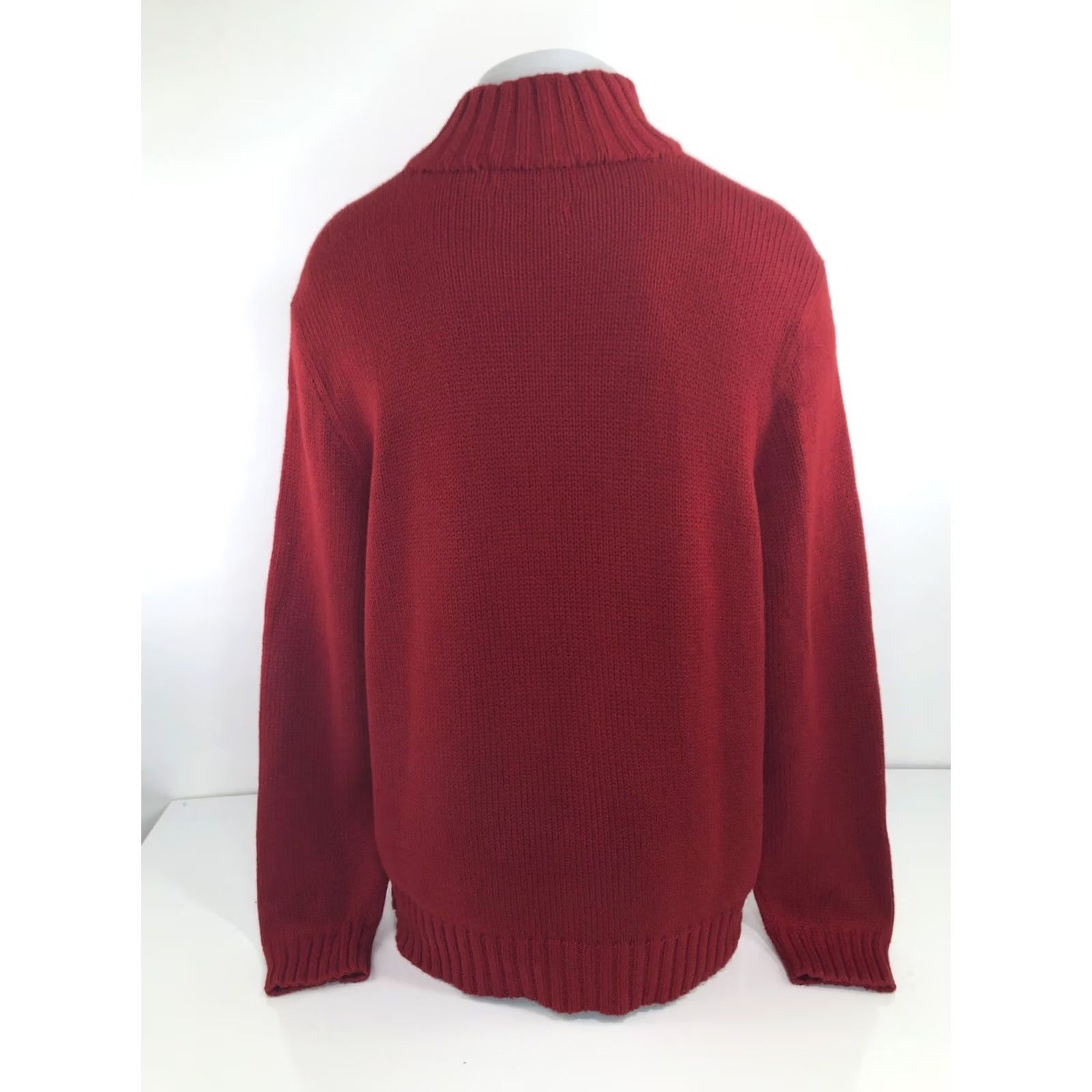 Polo Ralph Lauren POLO / RALPH LAUREN Sweater - Knit Zip Collar XL Embroidered Pony Red Mens Pullover Knit Shirt Size US XL / EU 56 / 4 - 4 Thumbnail