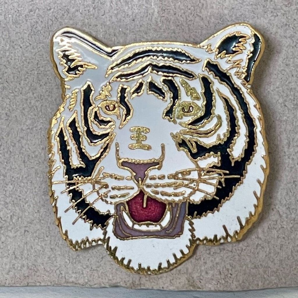 Other Vintage Gift Creations Cloisonné White Tiger Pin Size ONE SIZE - 2 Thumbnail