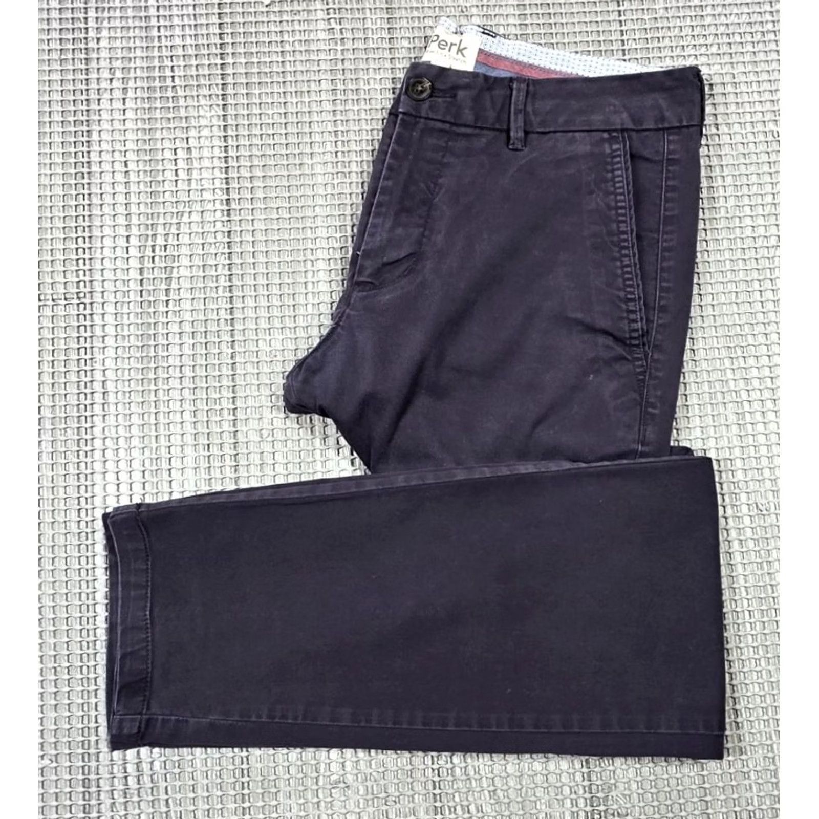 Vintage Perk Chino Pants 31x30 Blue Slim Fit Stretch Tapered Cotton Twill Khaki Pants Mens Size US 31 - 2 Thumbnail