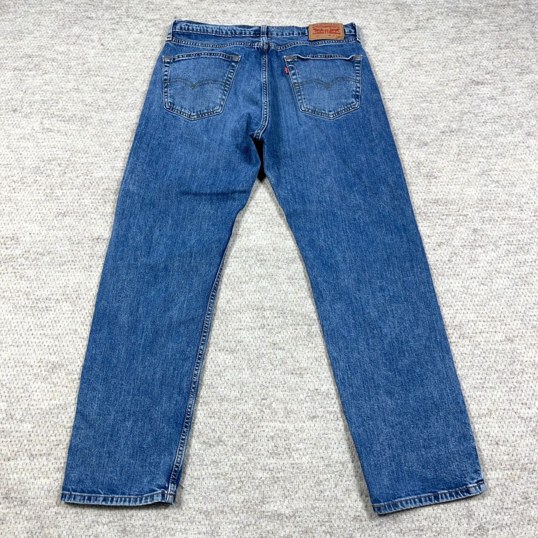 Levi's Levi's 505 Jeans Mens 34x30 Regular Straight Denim Blue Medium Wash 5-Pocket Zip Button Logo Regular Fit A29 Size US 38 / EU 54 - 2 Thumbnail