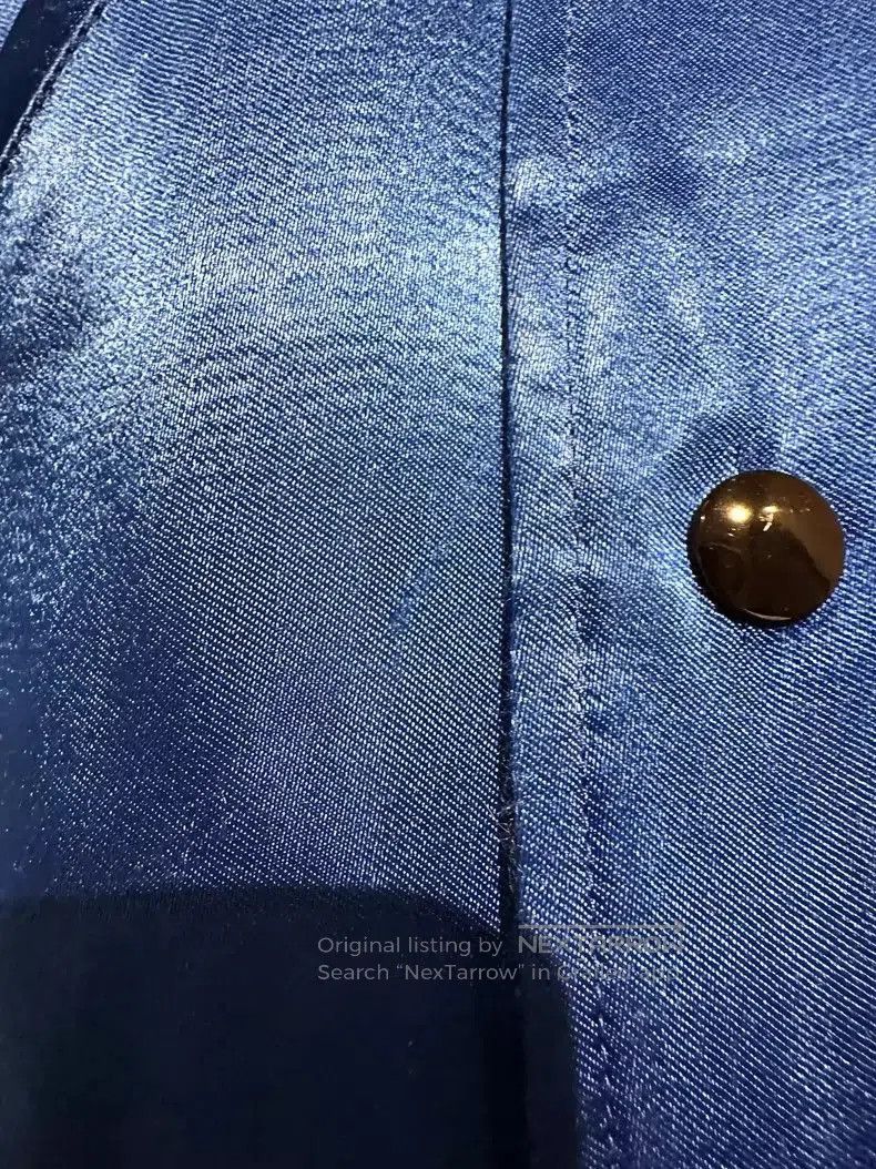 Saint Laurent Paris Saint Laurent Blue Silk Shark Jacket. Size XS / US 0-2 / IT 36-38 - 4 Thumbnail