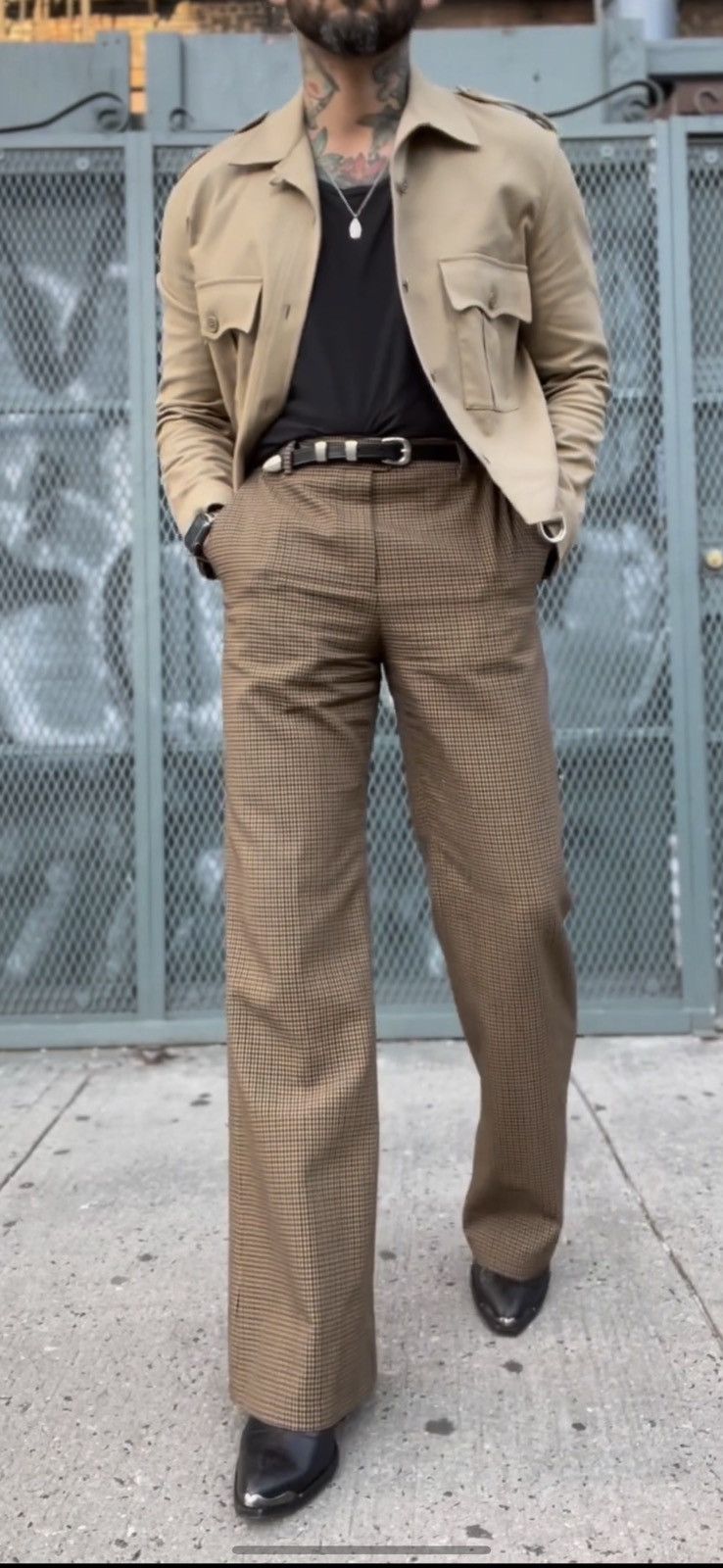 Celine × Hedi Slimane Celine checked wool flared bootcut pants Sz46 Size US 30 / EU 46 - 5 Thumbnail