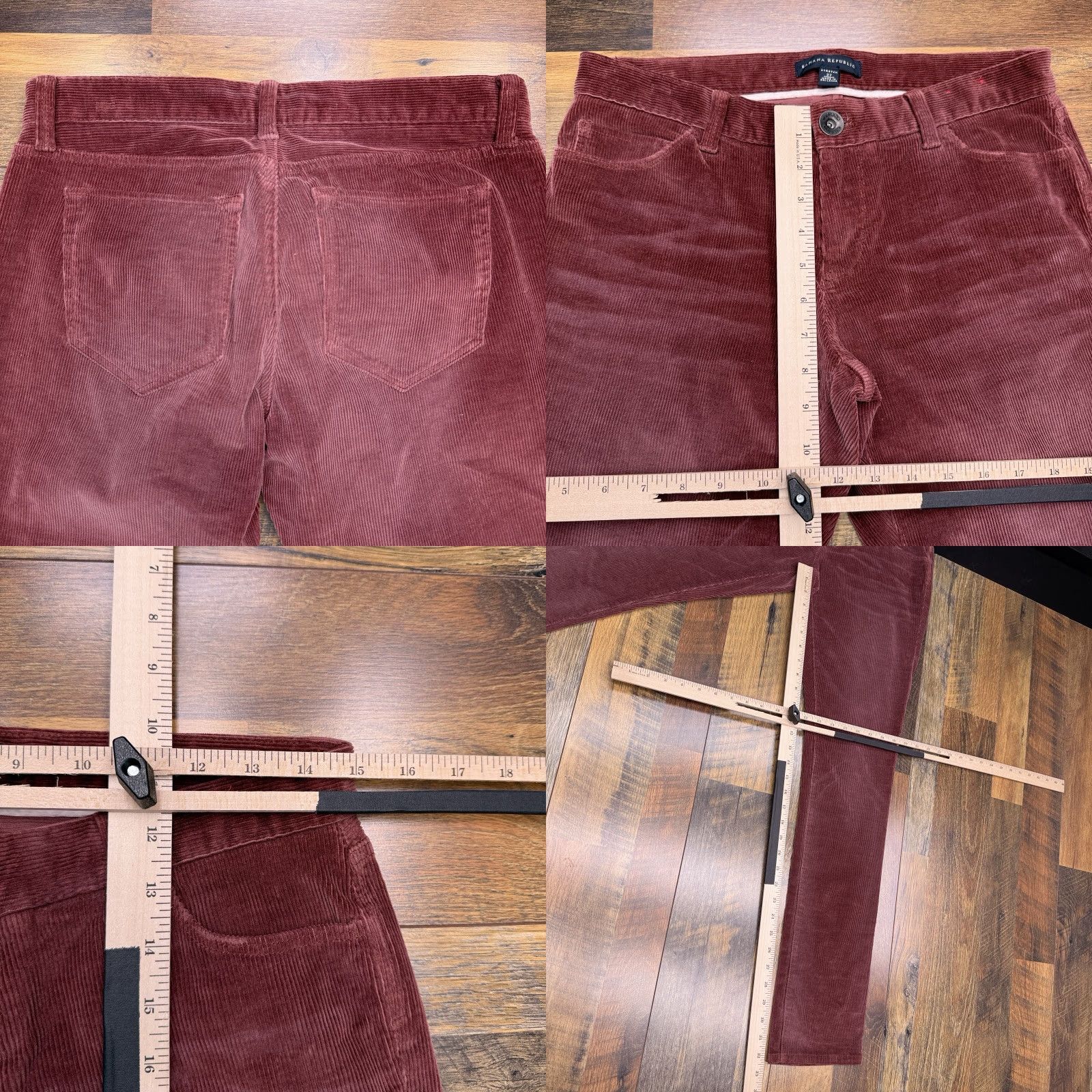 Banana Republic Banana Republic Skinny Jeans Womens 27 Low Rise Stretch Corduroy Red 5-Pocket Design Slim Regular Rise Low Vintage No N/A Size 27" / US 4 / IT 40 - 8 Thumbnail