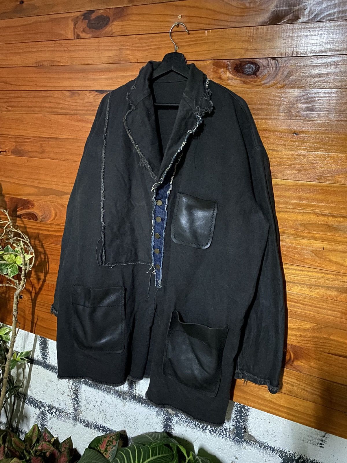 Vintage Avant-Garde Distressed Black Coat – Handmade Artisanal Size US L / EU 52-54 / 3 - 4 Thumbnail