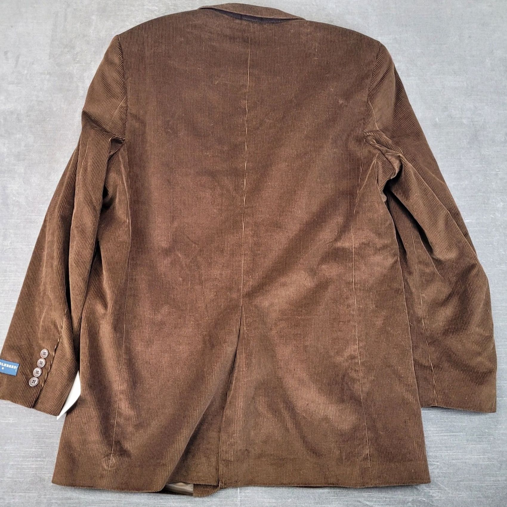 Vintage Saddlebred Mens Brown Corduroy Sport Coat Blazer Jacket 42 Long 2 Button New Size 42R - 4 Thumbnail