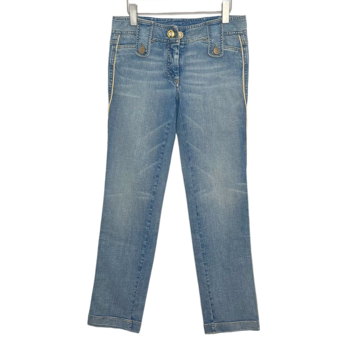 Dolce & Gabbana Dolce & Gabbana Light Blue Wide Leg Denim Jeans K26WX Size 28" / US 6 / IT 42 - 1 Thumbnail