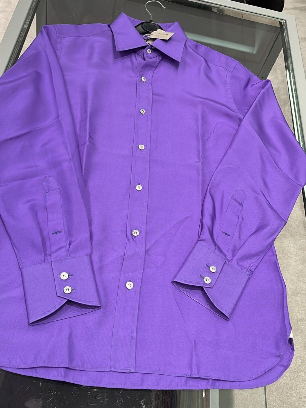 Tom Ford o1loc1c0125 HSBC01 Pure Silk Shirt in Purple Size US M / EU 48-50 / 2 - 2 Thumbnail