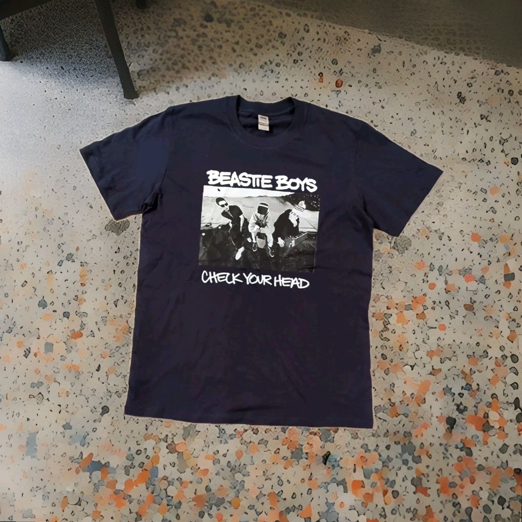 Vintage Beastie Boys Check Your Head T Shirt Mens Graphic Print Blue 100% Cotton DIGIPRINT Regular Fit Short Sleeve Crew Neck Rock Punk Hip Hop Concert 2020s Size US L / EU 52-54 / 3 - 7 Thumbnail
