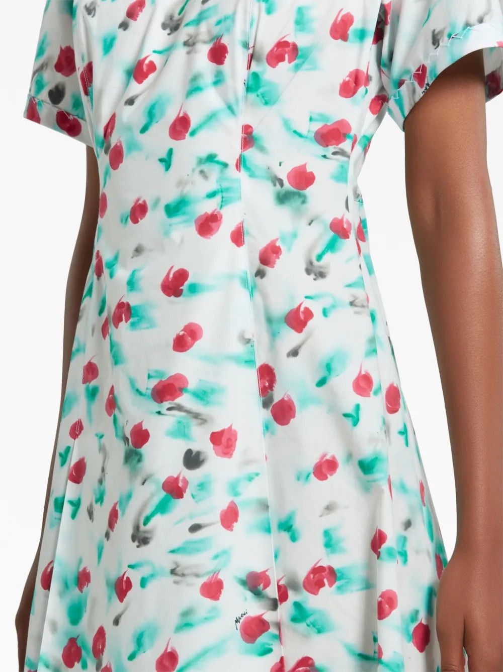 Marni o1w1db10125 Print Cotton Midi Dress in Multicolor Size XL / US 12-14 / IT 48-50 - 5 Thumbnail