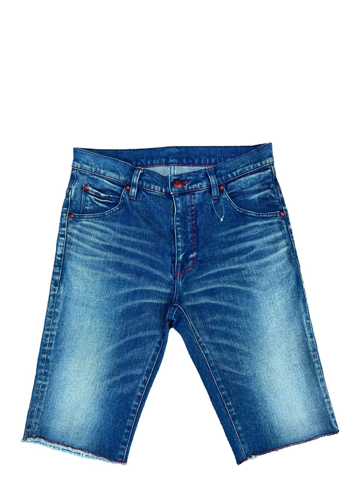 AKM 1 Piu 1 Uguale 3 Japan Muddy Denim Short Pant Size US 30 / EU 46 - 1 Thumbnail