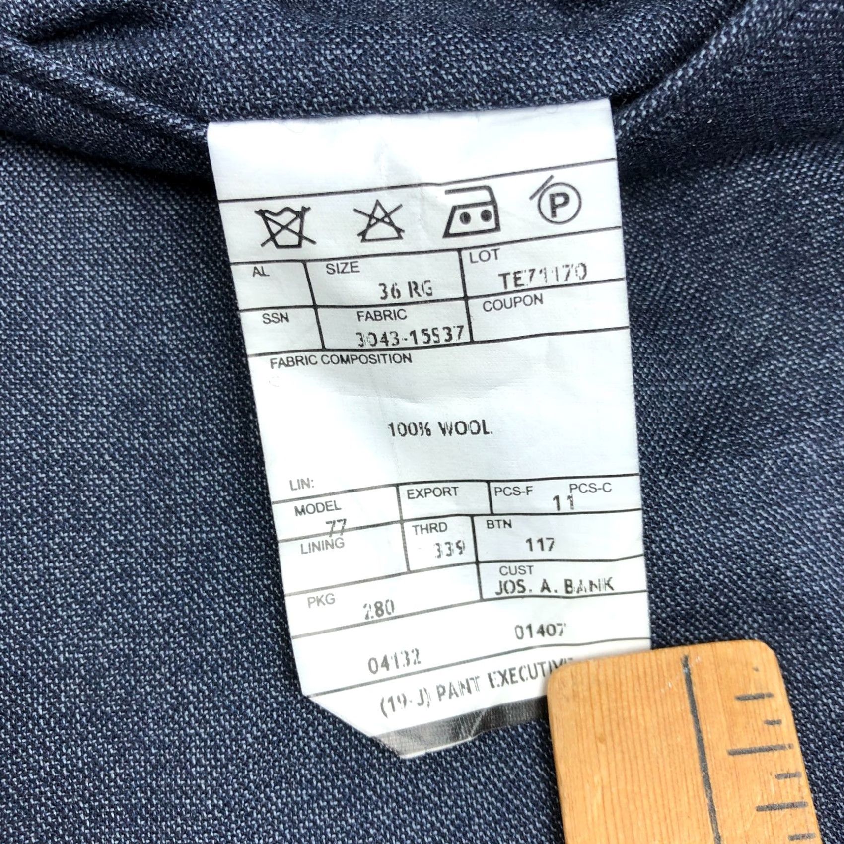 Jos. A. Bank Jos. A. Bank Dress Pants 36x30 Wool Pleated Cuffed Executive Mens Blue Size US 36 / EU 52 - 5 Thumbnail