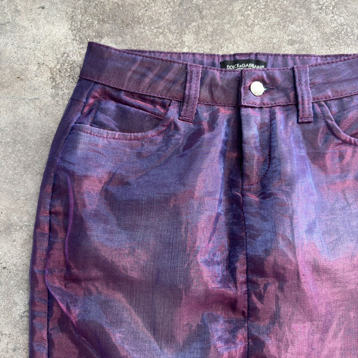 Dolce & Gabbana D&G Dolce & Gabbana Vintage Shined Y2K Skirt Size 27" / US 4 / IT 40 - 6 Thumbnail