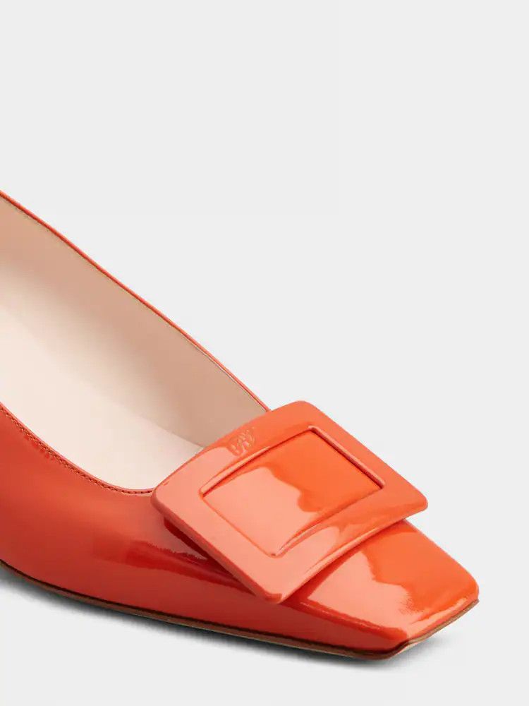 Roger Vivier o1s22i1n0824 Patent Leather Belle 45 Pumps in Red Size US 8 / IT 38 - 3 Thumbnail
