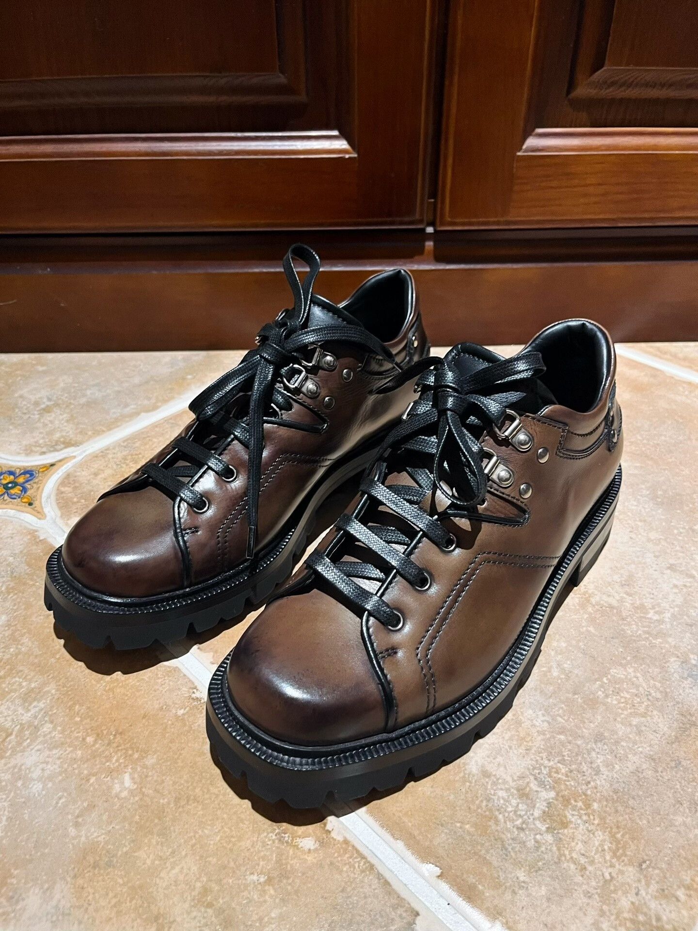 Berluti Berluti Brown Leather Mountaineering Shoes Size US 7.5 / EU 40-41 - 3 Thumbnail
