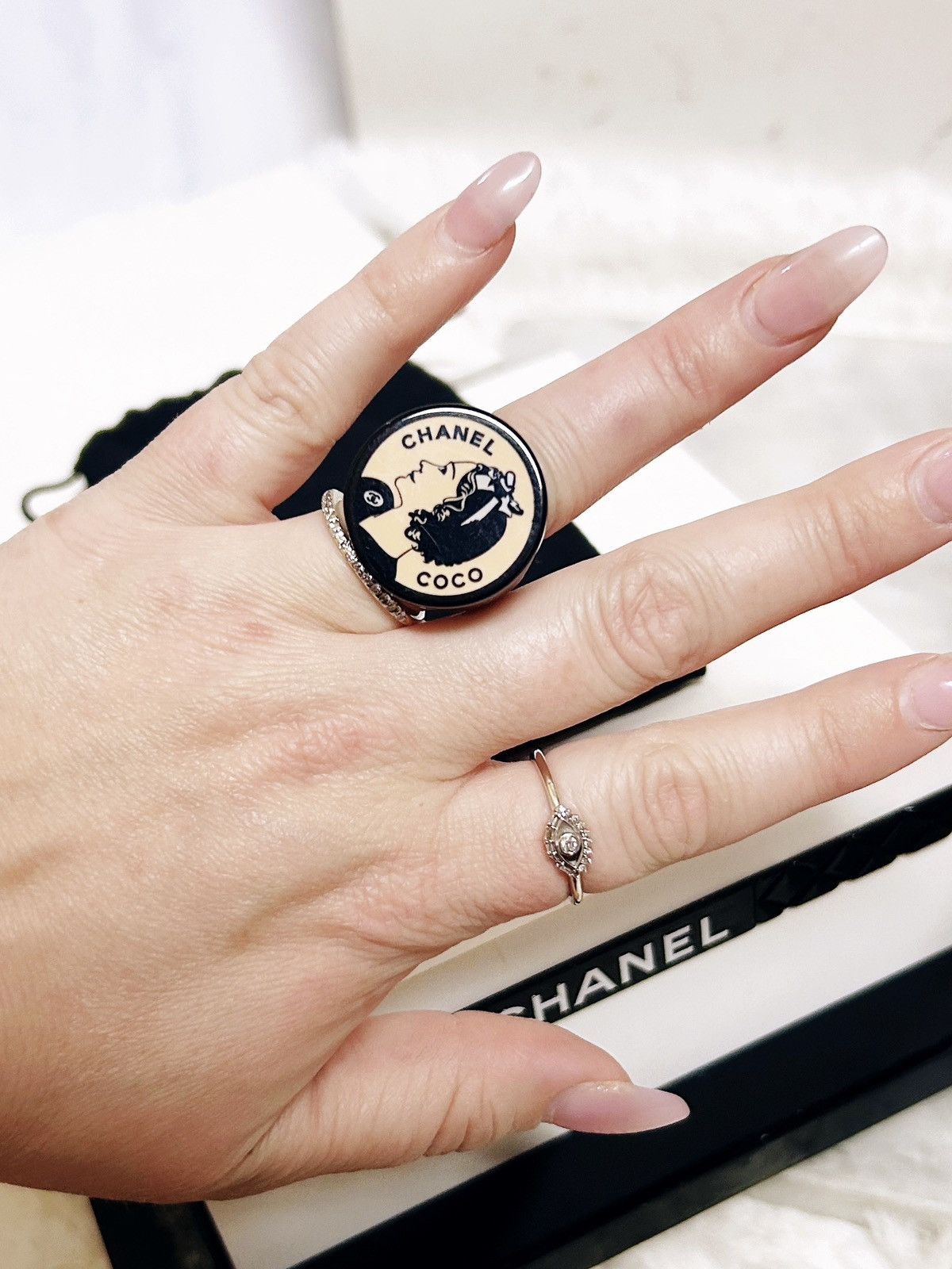 Chanel Authentic Chanel RARE 2003 Pink / Black Coco Chanel Ring Size ONE SIZE - 2 Thumbnail