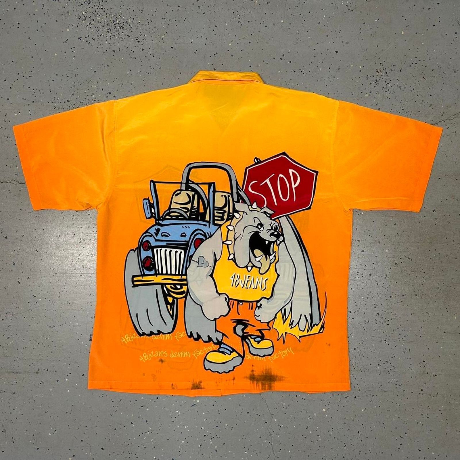 Other Y2K 48 Jeans yellow and orange oversized button up shirt Size US XXL / EU 58 / 5 - 6 Thumbnail