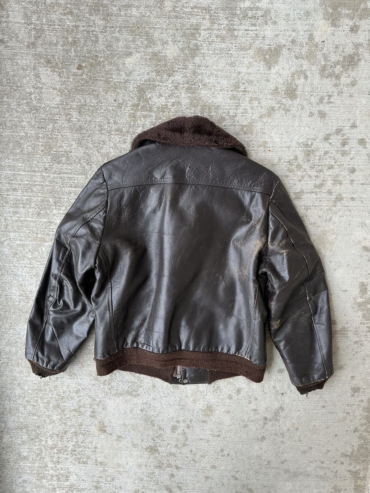 Genuine Leather 70s Shearling Fur-Lined Bomber Flight Jacket Size US L / EU 52-54 / 3 - 14 Thumbnail