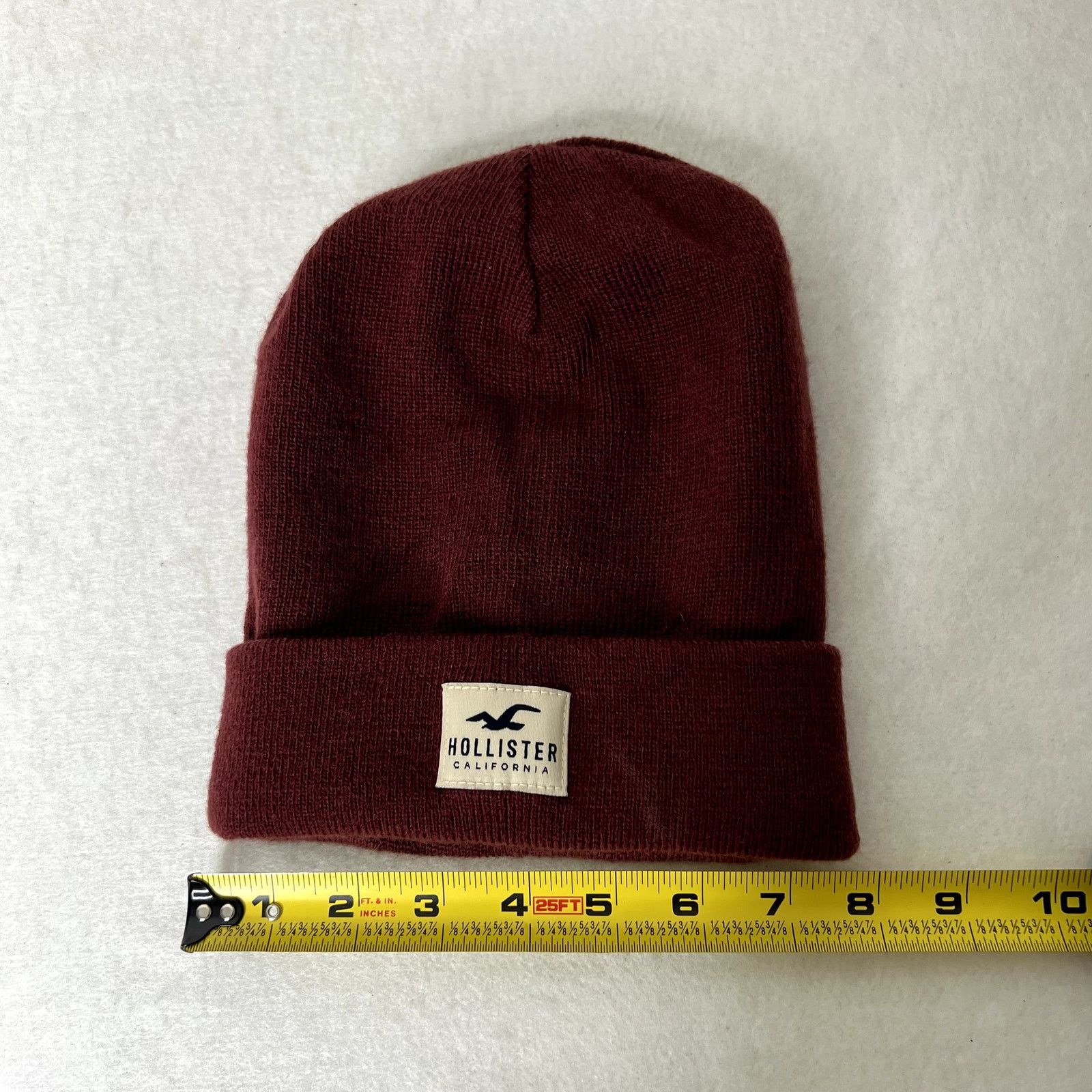 Hollister Hollister Maroon Logo Beanie Hat Size ONE SIZE - 5 Thumbnail