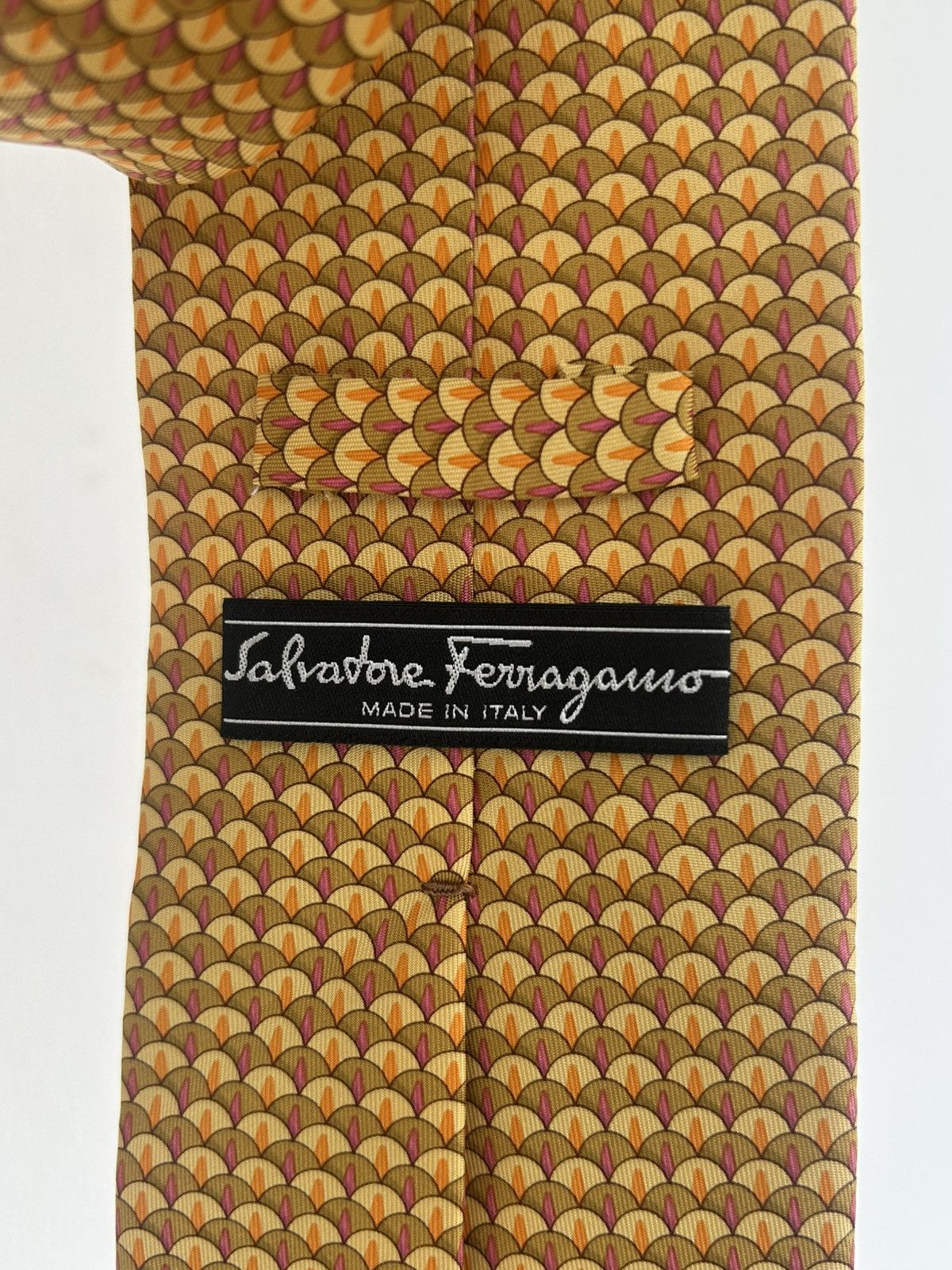 Salvatore Ferragamo Salvatore Ferragamo Vintage Tie Gold Size ONE SIZE - 6 Thumbnail