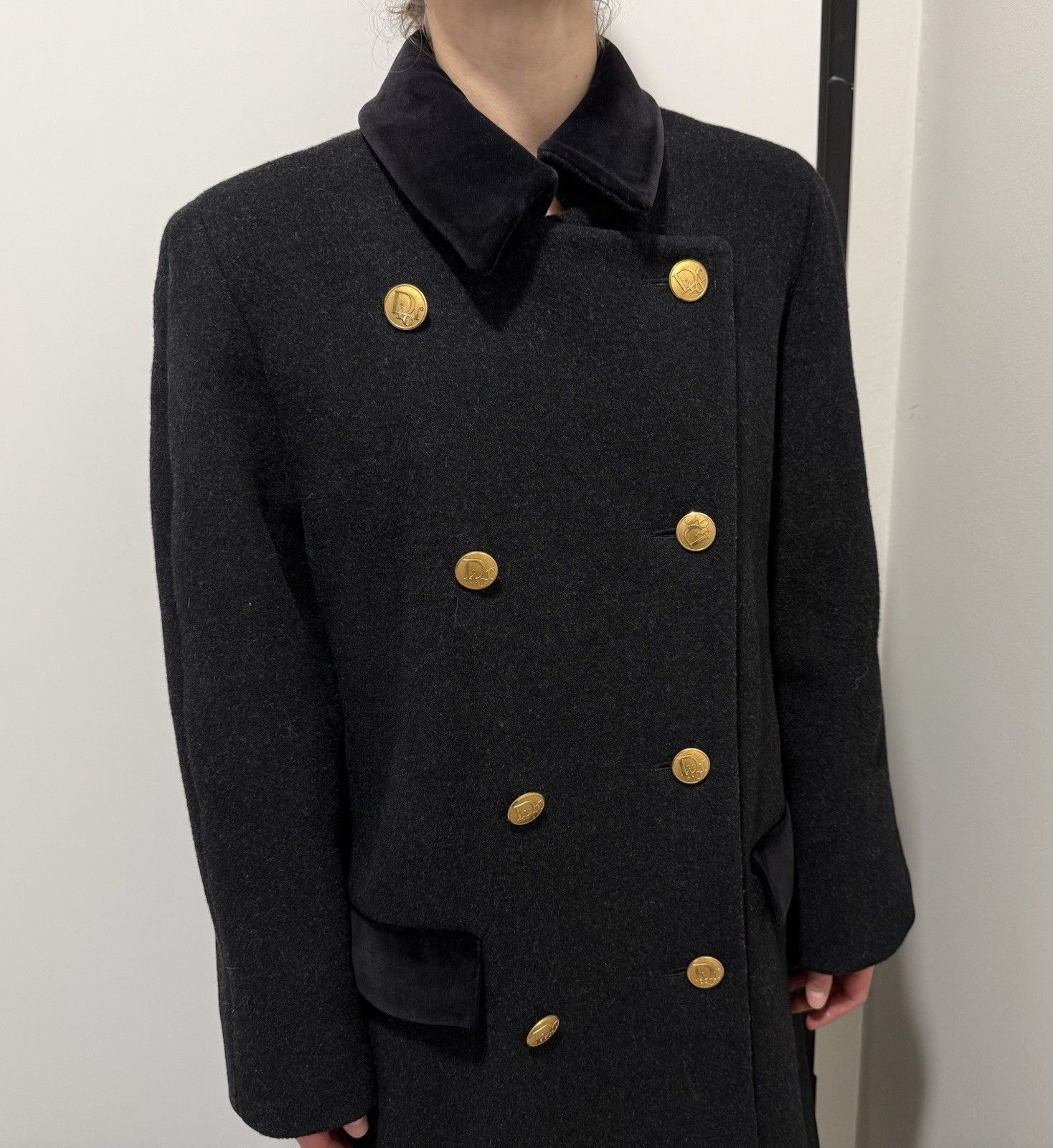 Dior Vintage Christian Dior Wool Womens Coat Double Breasted Size XL / US 12-14 / IT 48-50 - 7 Thumbnail