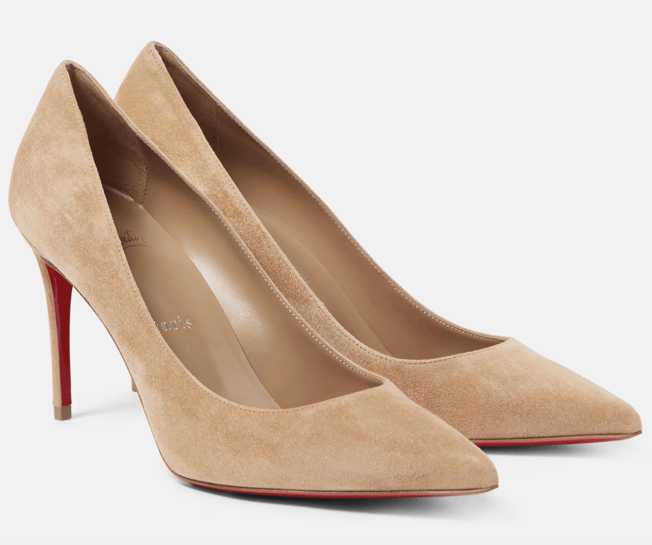 Christian Louboutin Kate 85 Lionne Beige Suede Classic Pointed Toe Heel Pump 42 Size US 12 / IT 42 - 1 Thumbnail