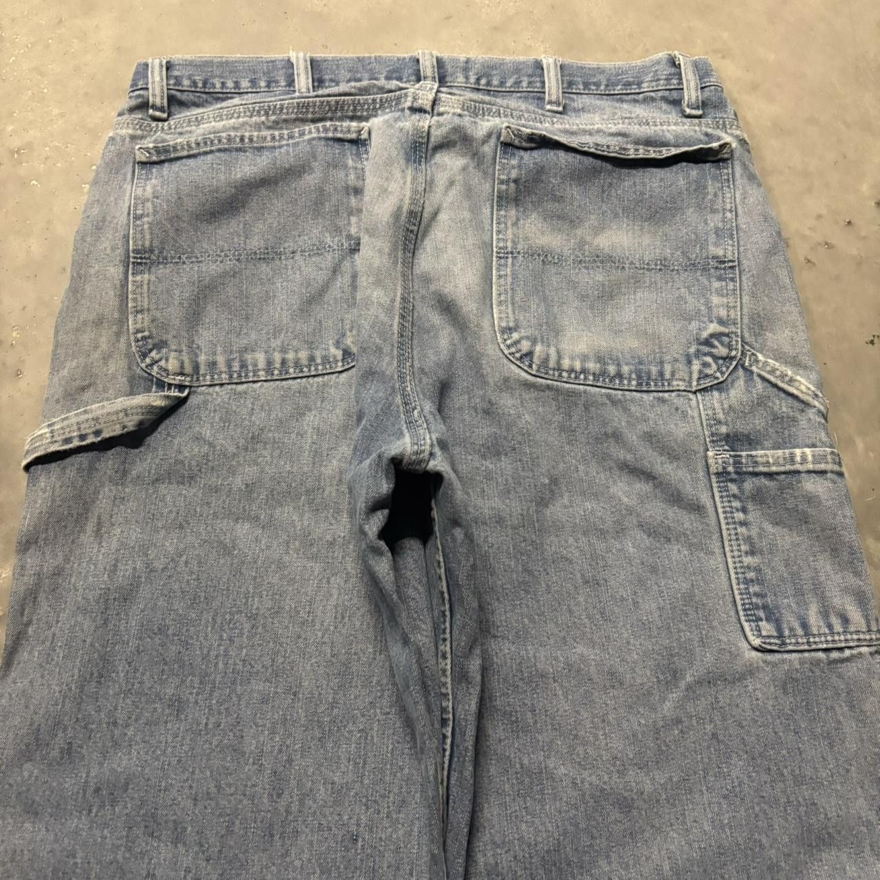 Japanese Brand × Vintage Crazy Vintage Y2K/2000s Baggy Light Wash Distressed Skater Carpenter Denim Jeans! Size US 34 / EU 50 - 7 Thumbnail